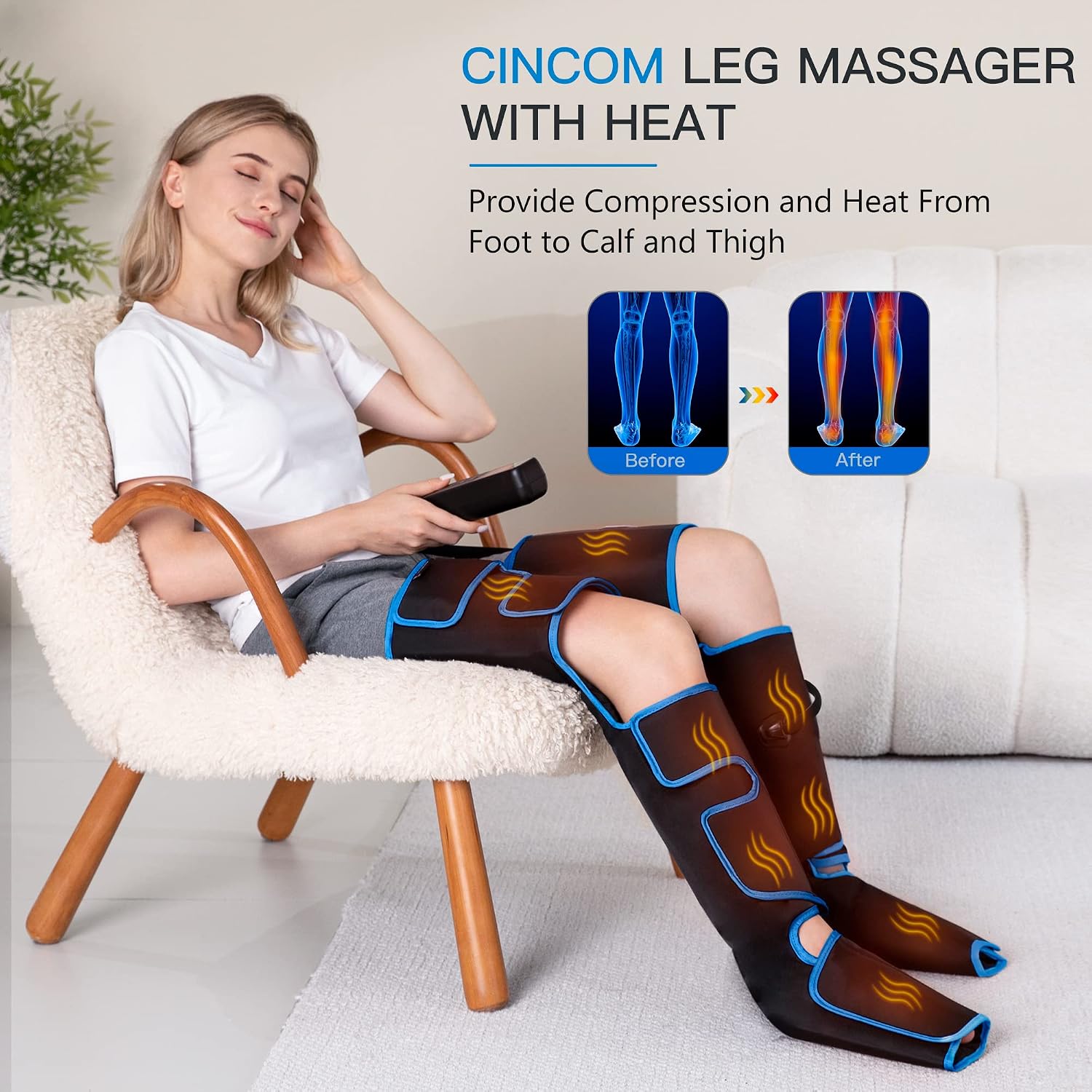 Thumbnail 1 de CINCOM Leg Massager with Heat and Compression