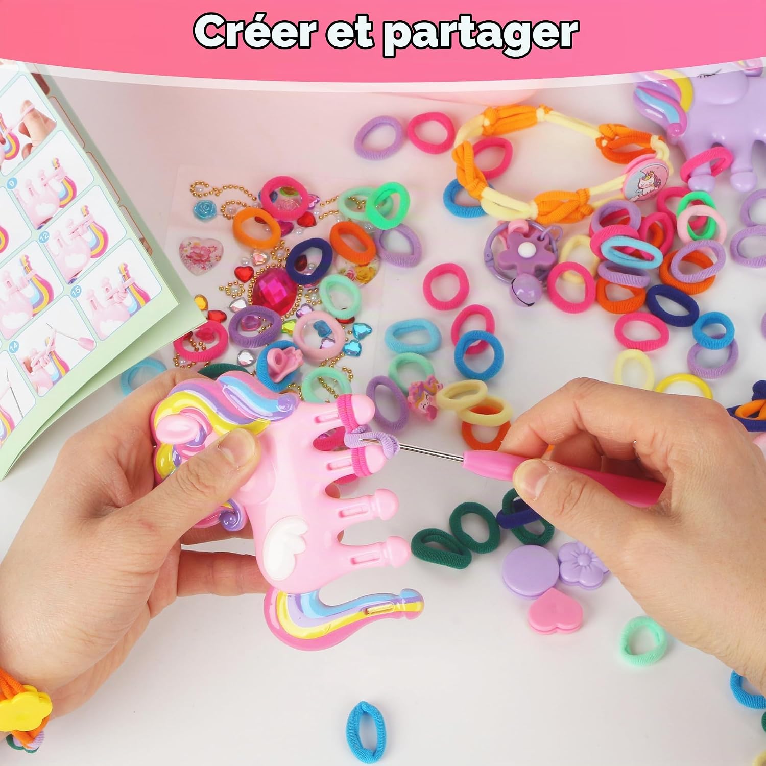 Thumbnail 2 de LIAILA YL-pijintaozhuang loom-bandset met eenhoornkammetjes en roze opbergdoos
