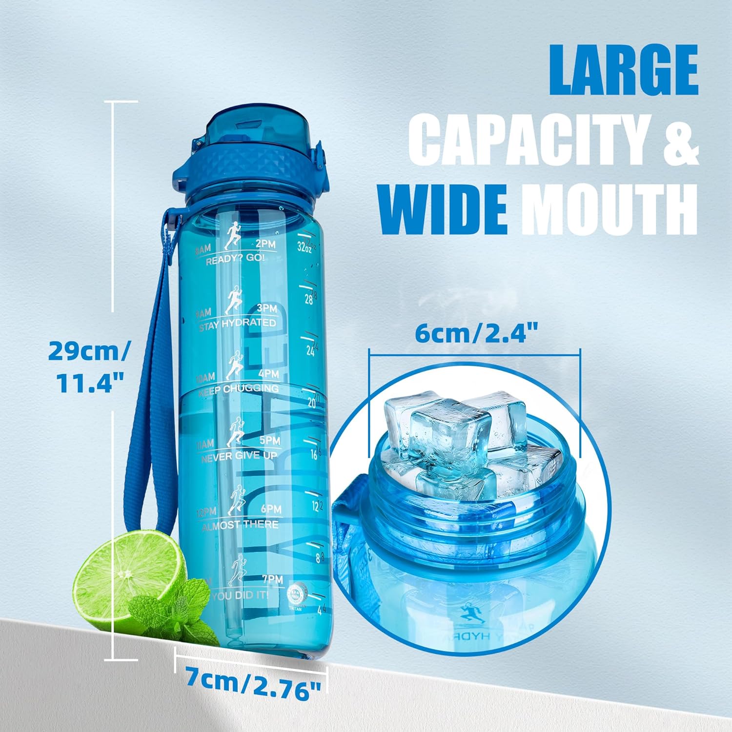 Thumbnail 3 de OLDLEY 1L Sports Water Bottle with Straw (Tritan, BPA-free, leakproof) – Blue