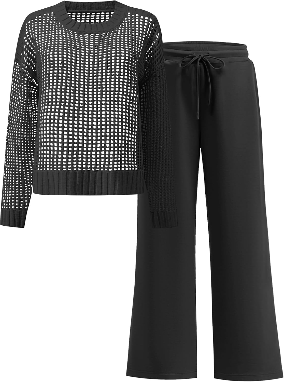 Detalle de ANRABESS Women's Crochet Sweater Set