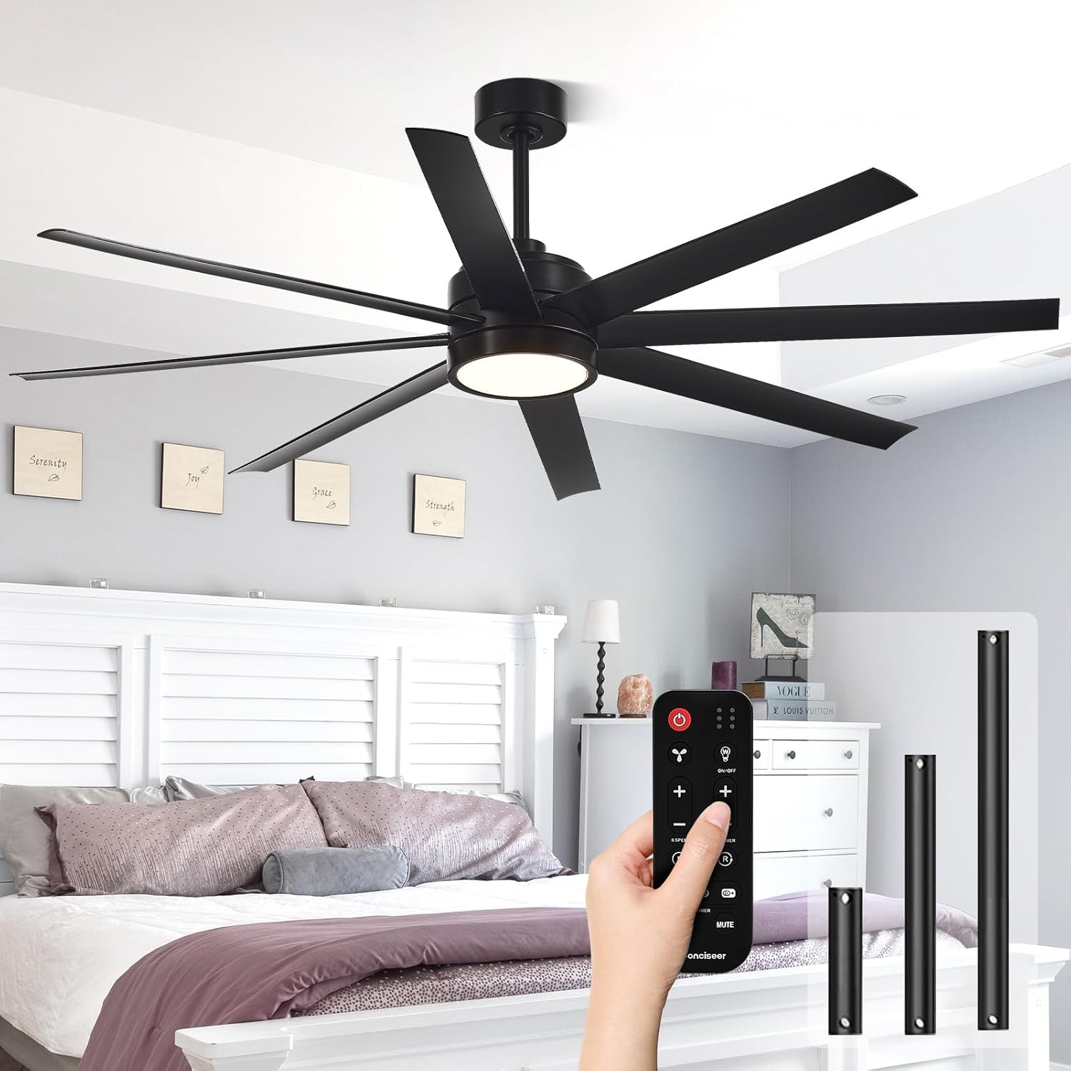 65-Inch Ceiling Fan with Light and Remote ⚙