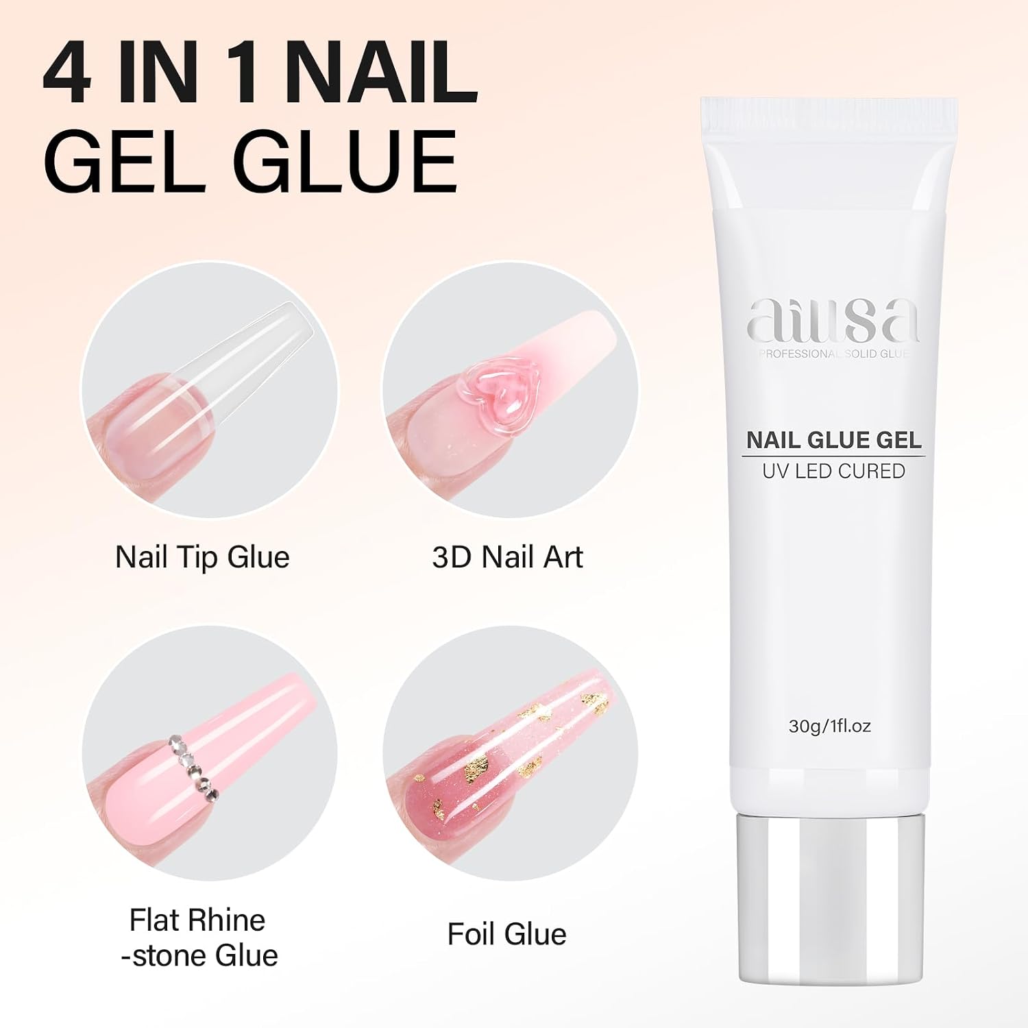 Detalle de AILLSA ジェルネイルグルー ネイルチップ用 UV/LED硬化タイプ 30g