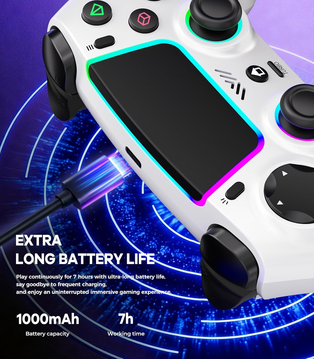 Thumbnail 3 de SZPACMATE Wireless Pro Controller for PS4/PS3/Switch/PC/iOS/Android/Steam Deck