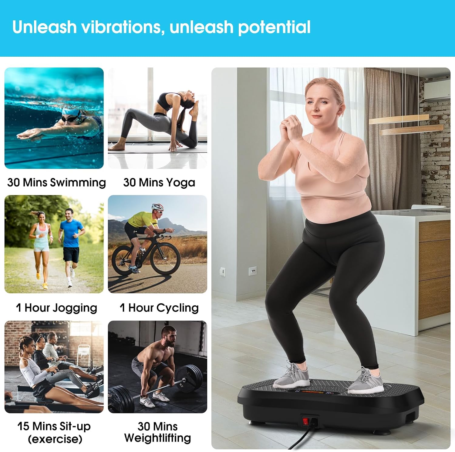 Detalle 2 de SoftGym Vibration Plate Exercise Machine for Lymphatic Drainage & Full-Body Workouts (up to 450 lb capacity)