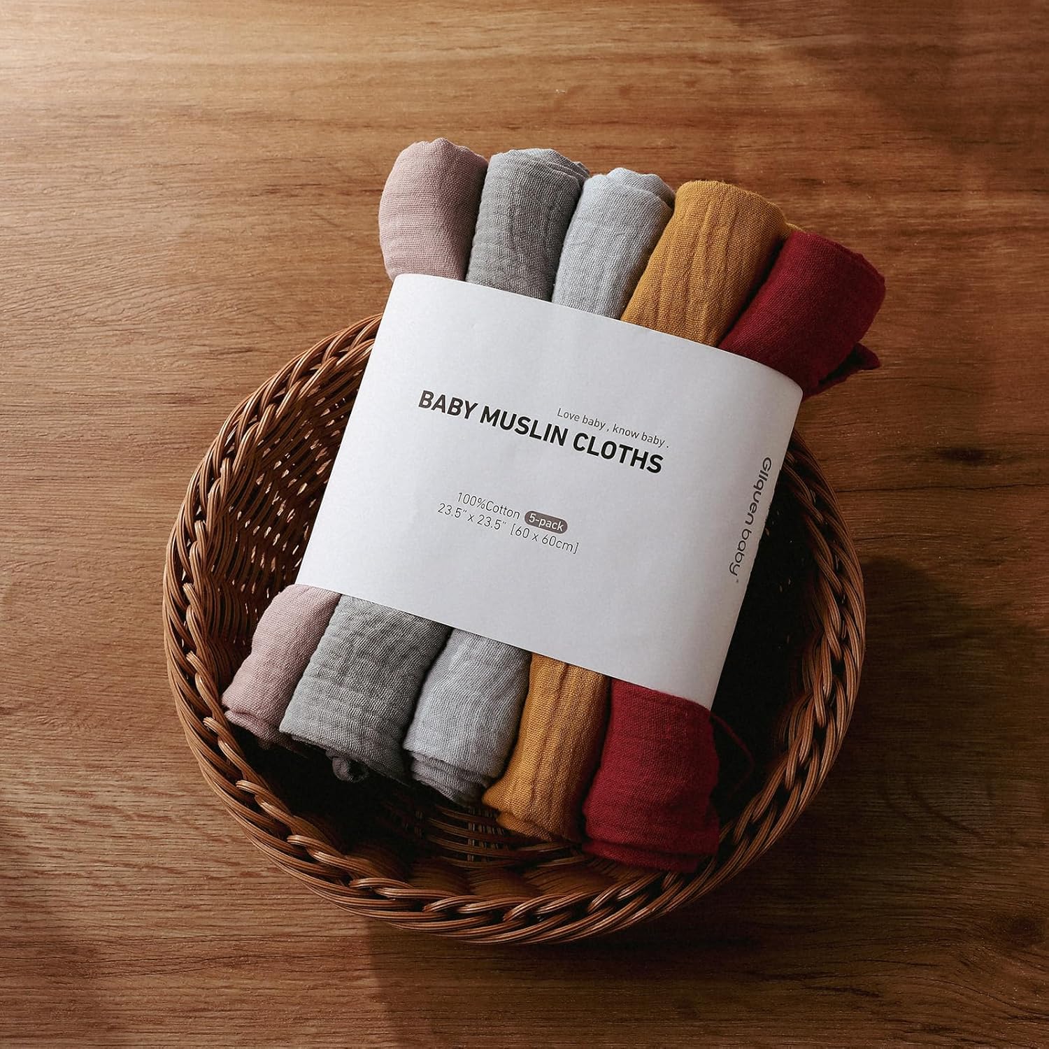 Thumbnail 5 de Soarwg Kids Musselintücher für Baby-Musselinquadrate – 5er-Pack Spucktücher & Wickeldecken für Neugeborene