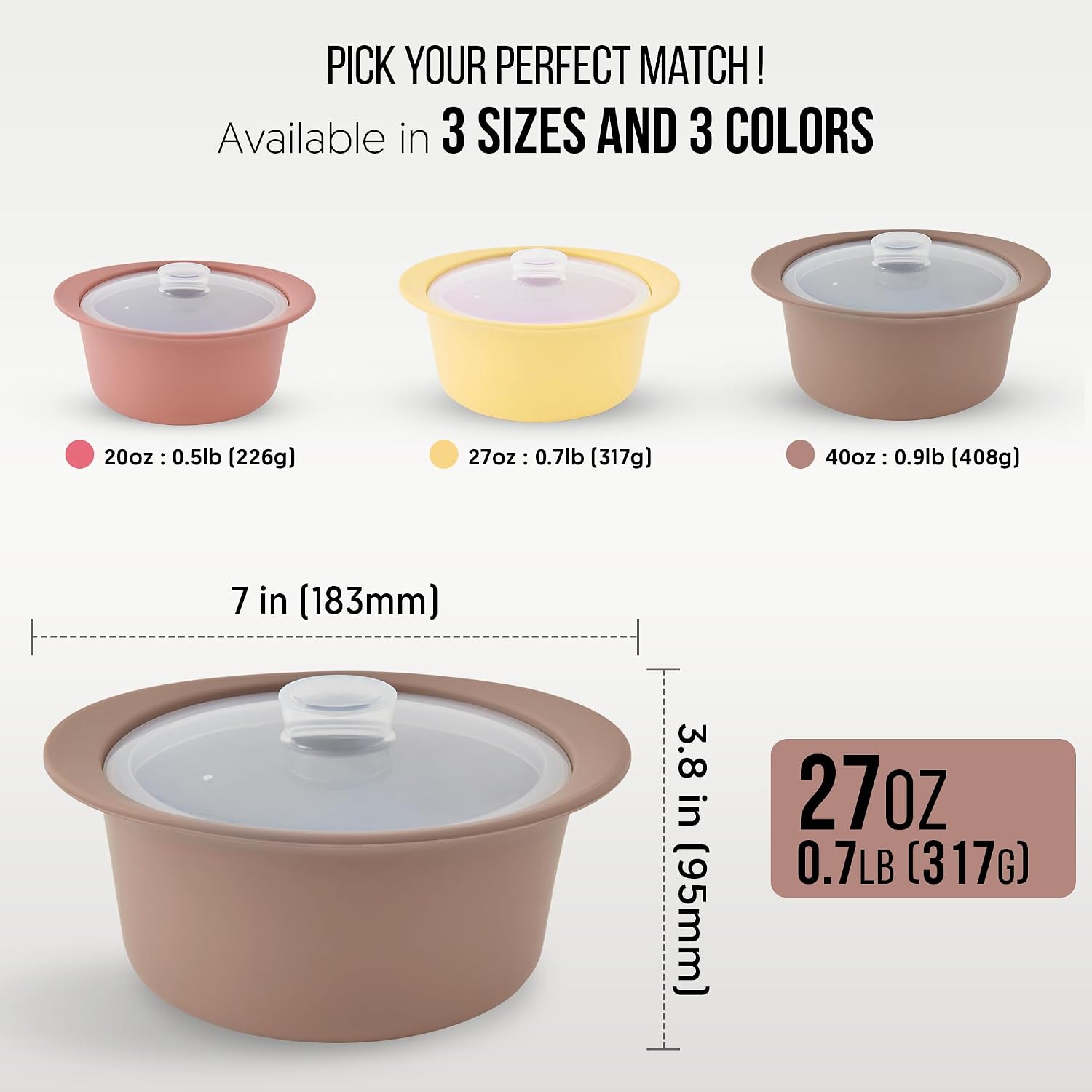 Thumbnail 6 de FIRGI 27oz Platinum Silicone Microwave Steamer Pot 🍲