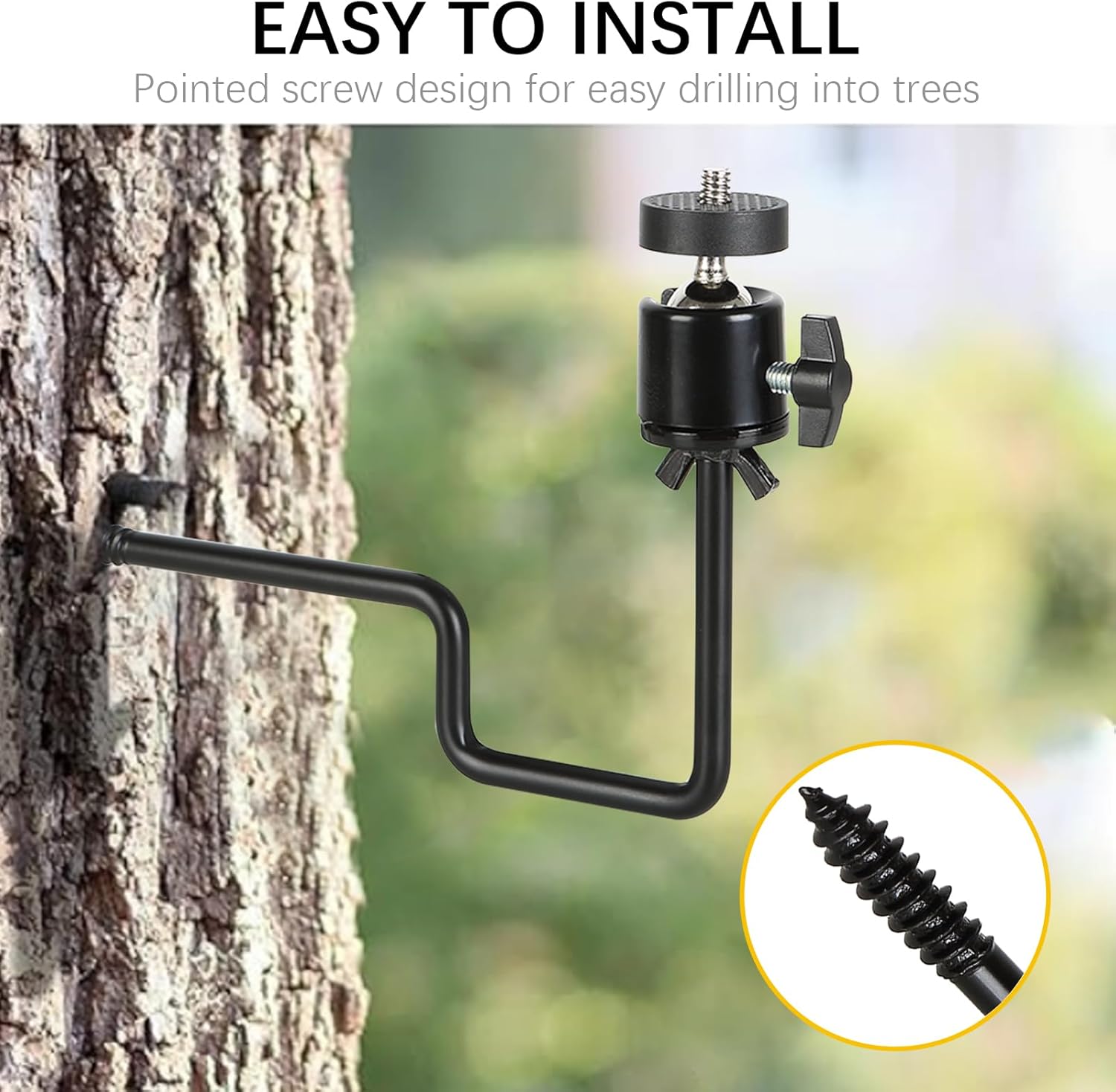 Thumbnail 4 de Acuxiaza Trail Camera Tree Mount — 4 Pack, 360° Adjustable, 1/4"-20 Screws