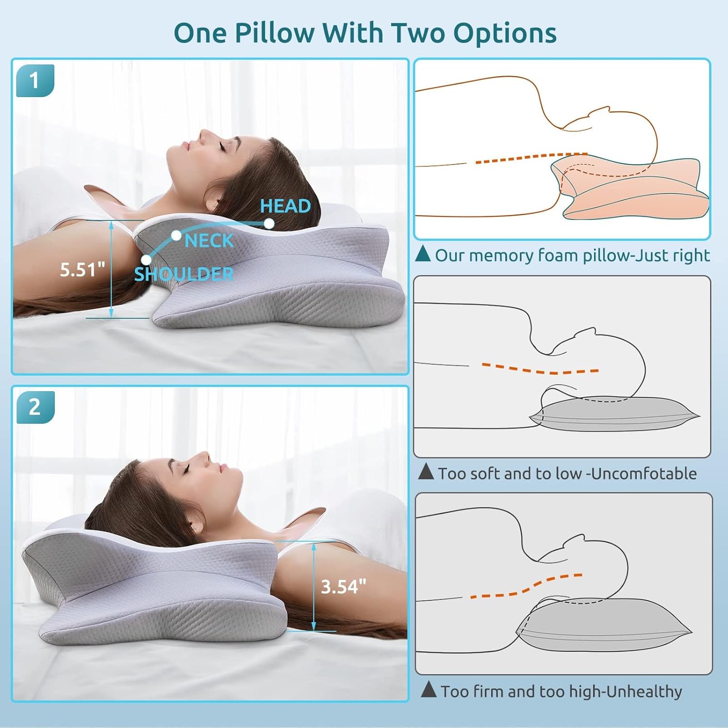 Thumbnail 4 de DONAMA Cervical Pillow 24.8x14.96x5.51 in