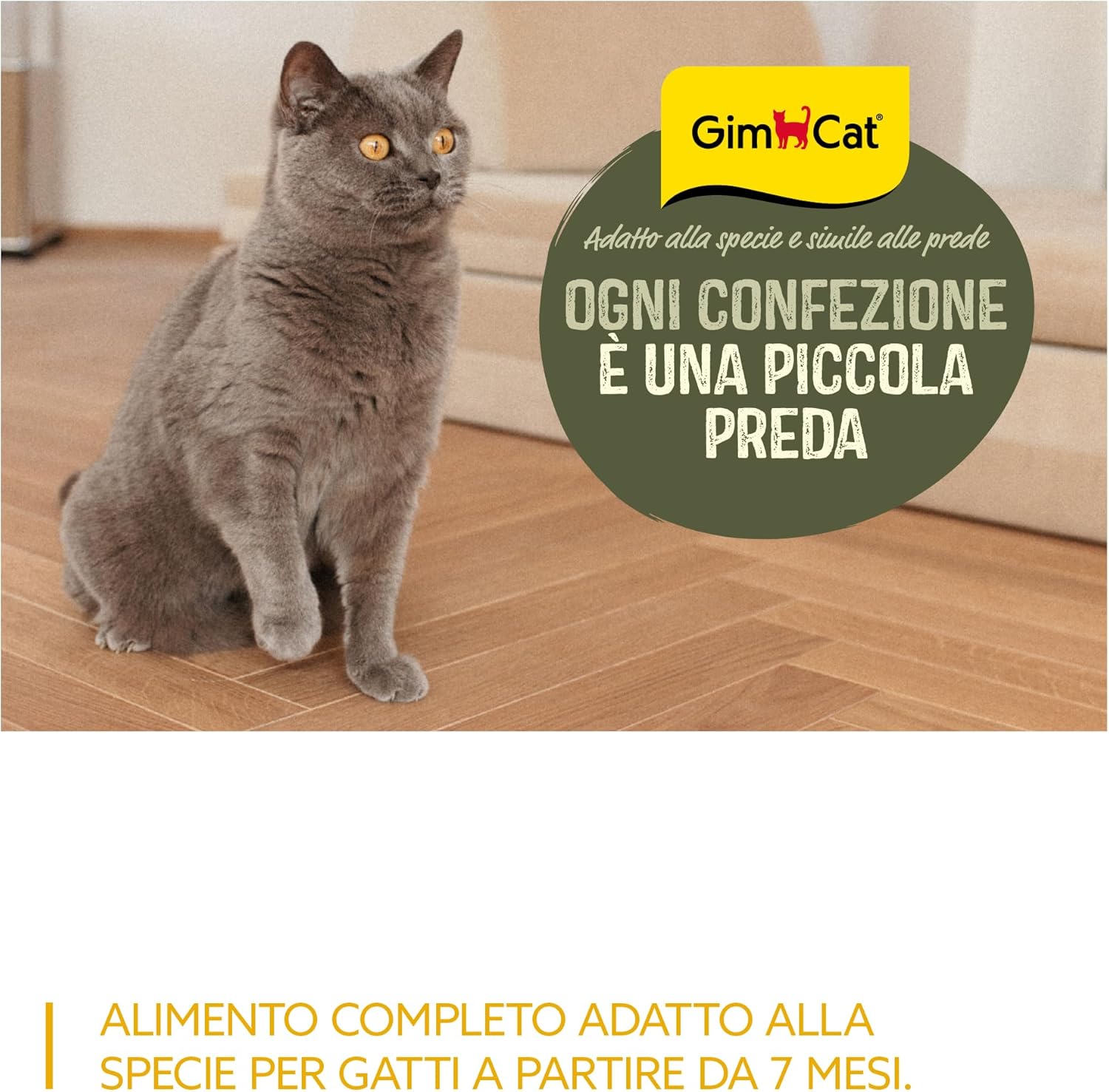 Detalle 2 de GimCat Near Nature Probier-Mix 12: cibo umido senza cereali per gatti dai 7 mesi, 12 bustine da 85 g