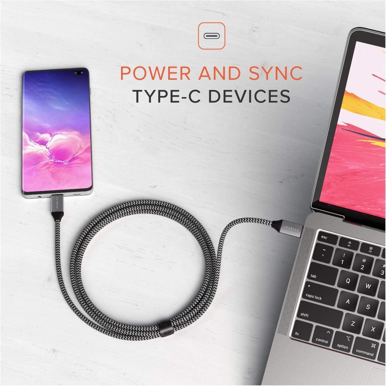 Thumbnail 2 de Satechi USB-C to USB-C Cable 100W (6.5ft/2m) – fast charging with data sync, nylon braided
