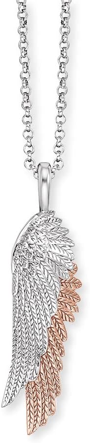 Detalle de Engelsrufer Damen-Kette 925er Silber 32015509 – Wingduo Wingkette aus Schwarz/Silber