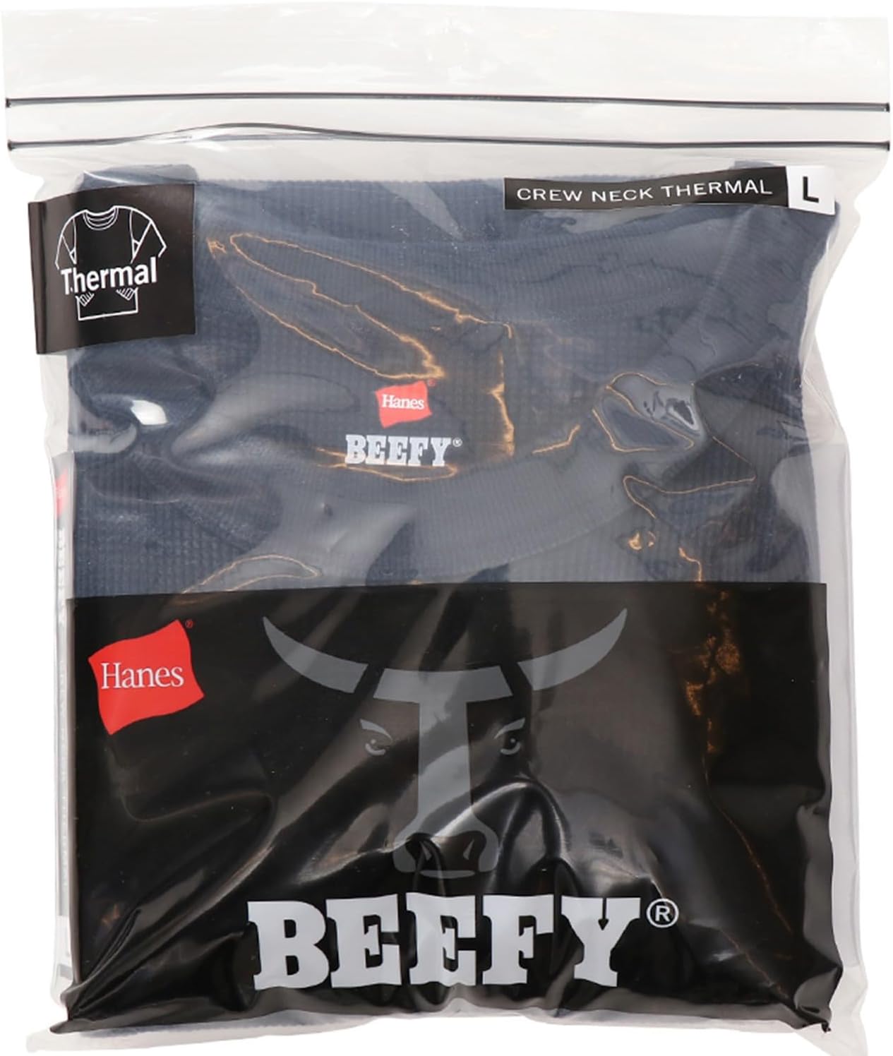 Thumbnail 6 de Hanes BEEFY HM4-Q103 サーマルクルーネック長袖Tシャツ ワッフル生地・ストレッチ性・バインダーネック