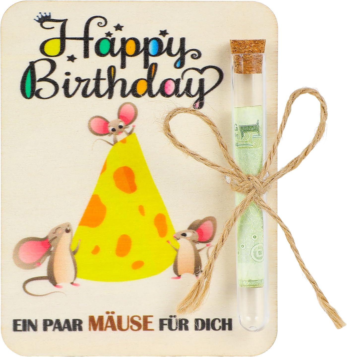Detalle de Seutgjie Geldgeschenk Jugendweihe Karte aus Holz mit Reagenzglas – individuelles Geldgeschenk für Mädchen und Jungen