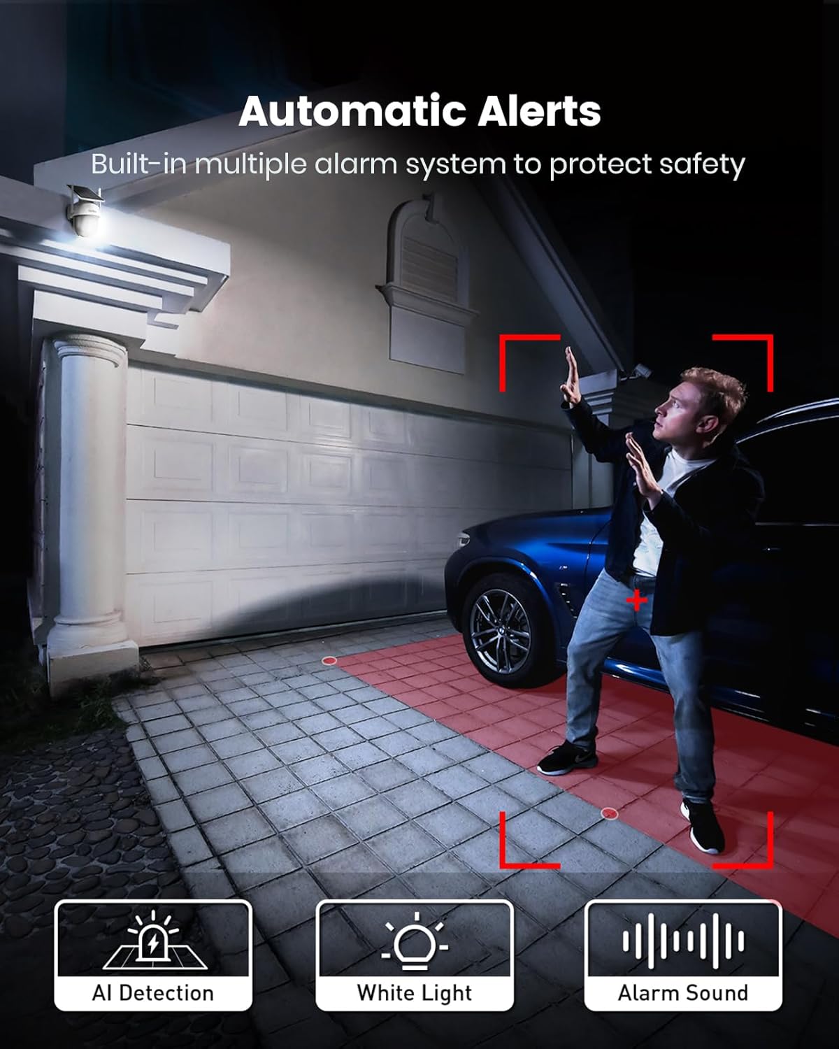 Thumbnail 5 de AOSU 2-Pack Solar Security Camera Outdoor Wireless: 2K/3MP, 360° Surveillance with Auto-Tracking