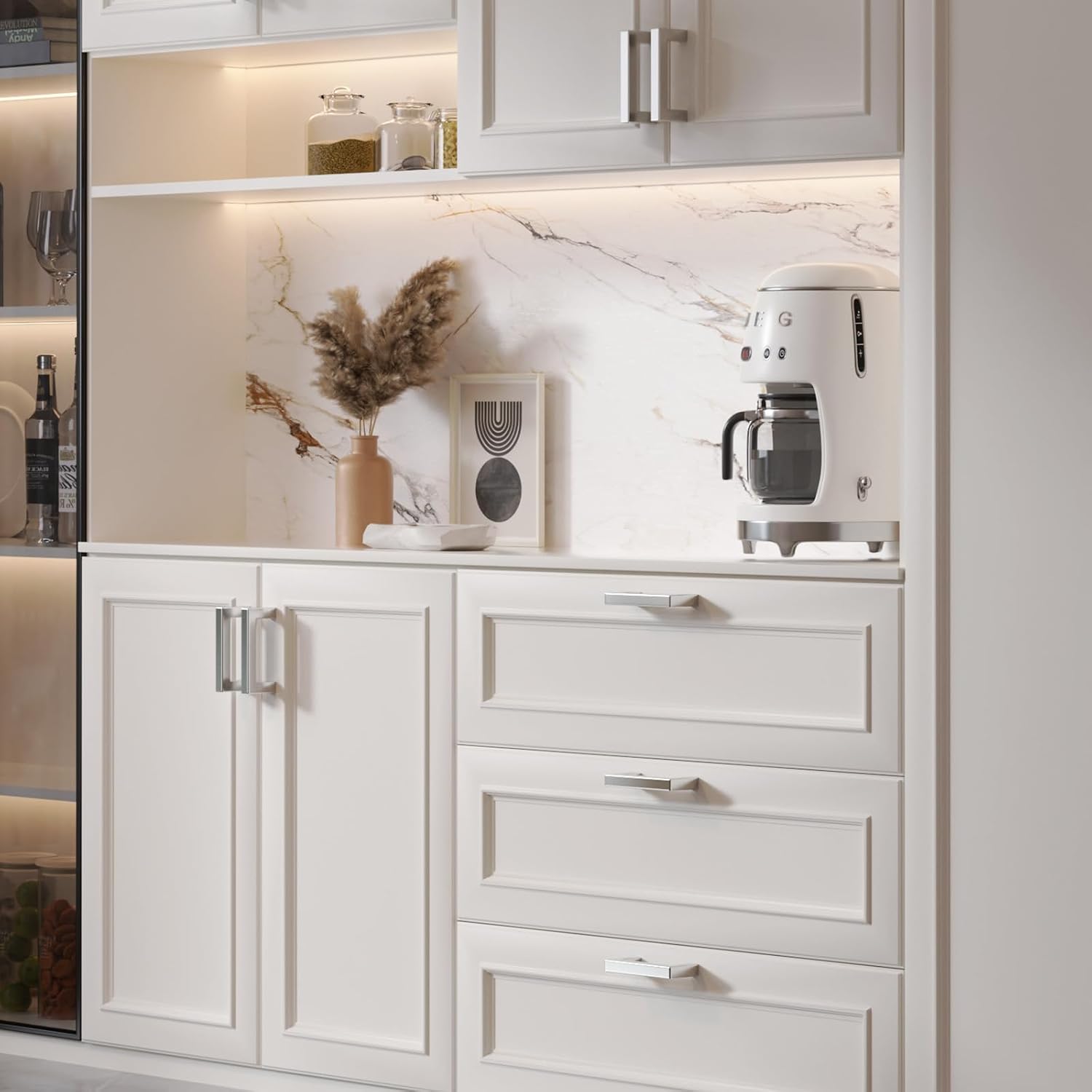 Detalle de Goldenwarm Cabinet Pulls, Brushed Nickel