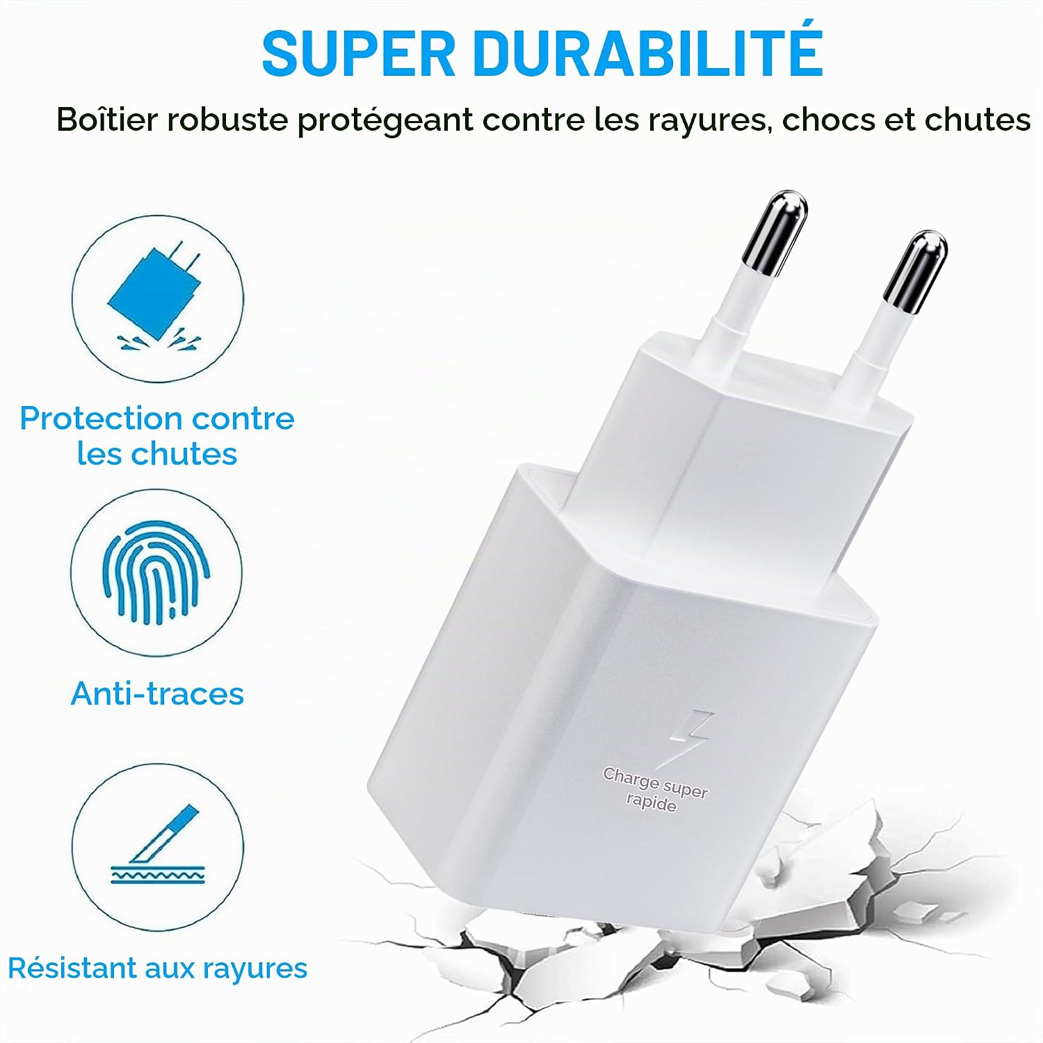 Detalle de JupptElectronics EP-TA800CX USB-C-laders van 25 W met kabels van 1,5 m, 2 stuks