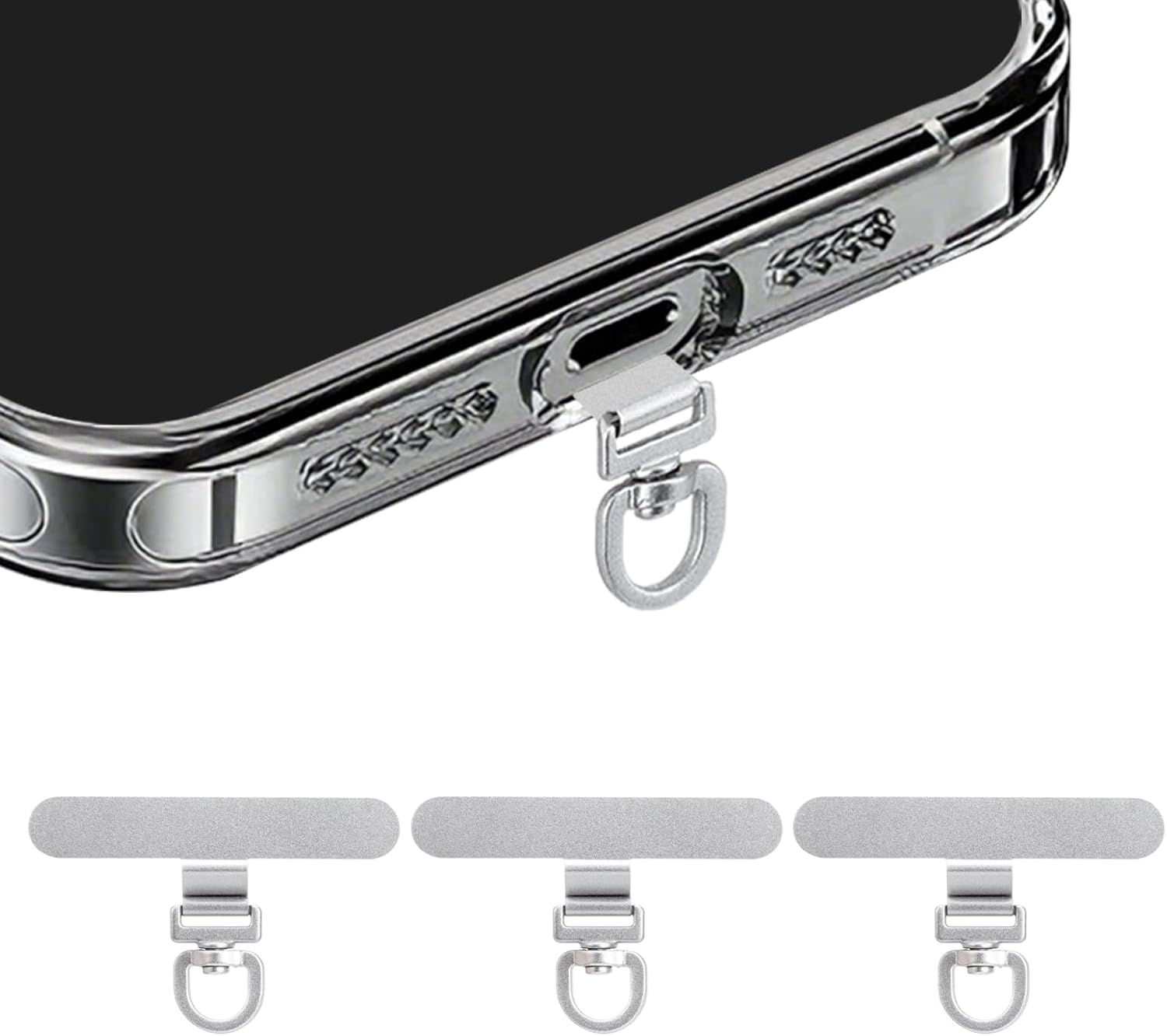 Yojaro 360° Rotating Stainless Steel Phone Tether Tab (3-Pack) for iPhone & Most Phones