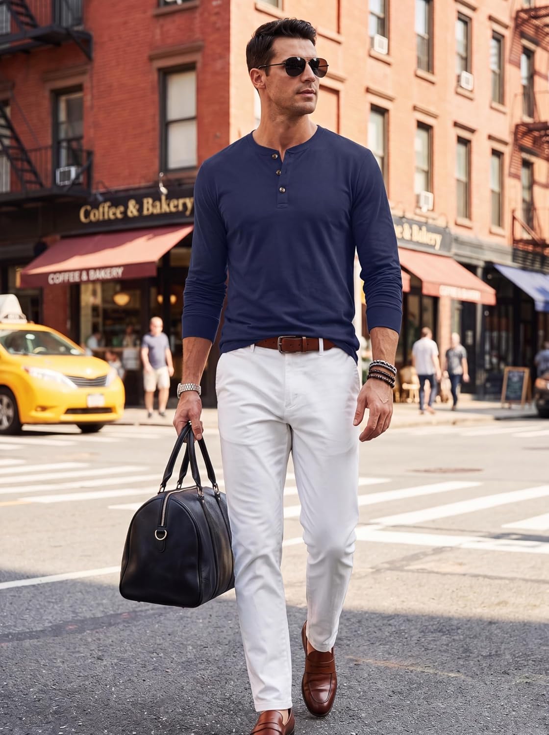 Detalle 1 de EKLENTSON Men's Henley Shirt, Cotton