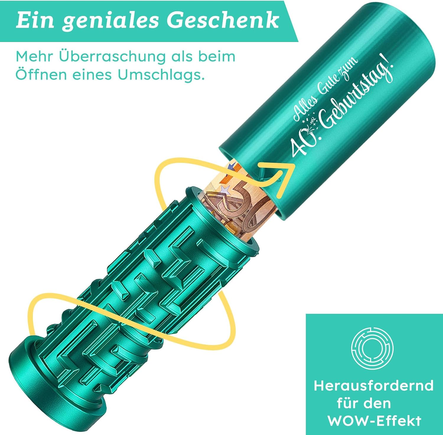 Thumbnail 1 de Anruzon Upgrade Geldgeschenk 40 Geburtstag – Kreative Labyrinthbox mit Spruch „Alles Gute zum 40. Geburtstag!“