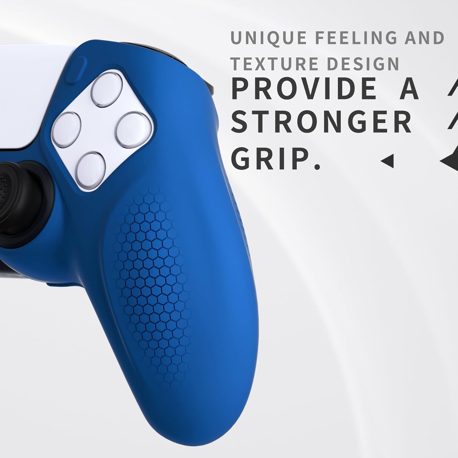Detalle de PlayVital Ninja Edition: Anti-Slip Silicone Cover Skin for PS5 Wireless Controller (Blue)