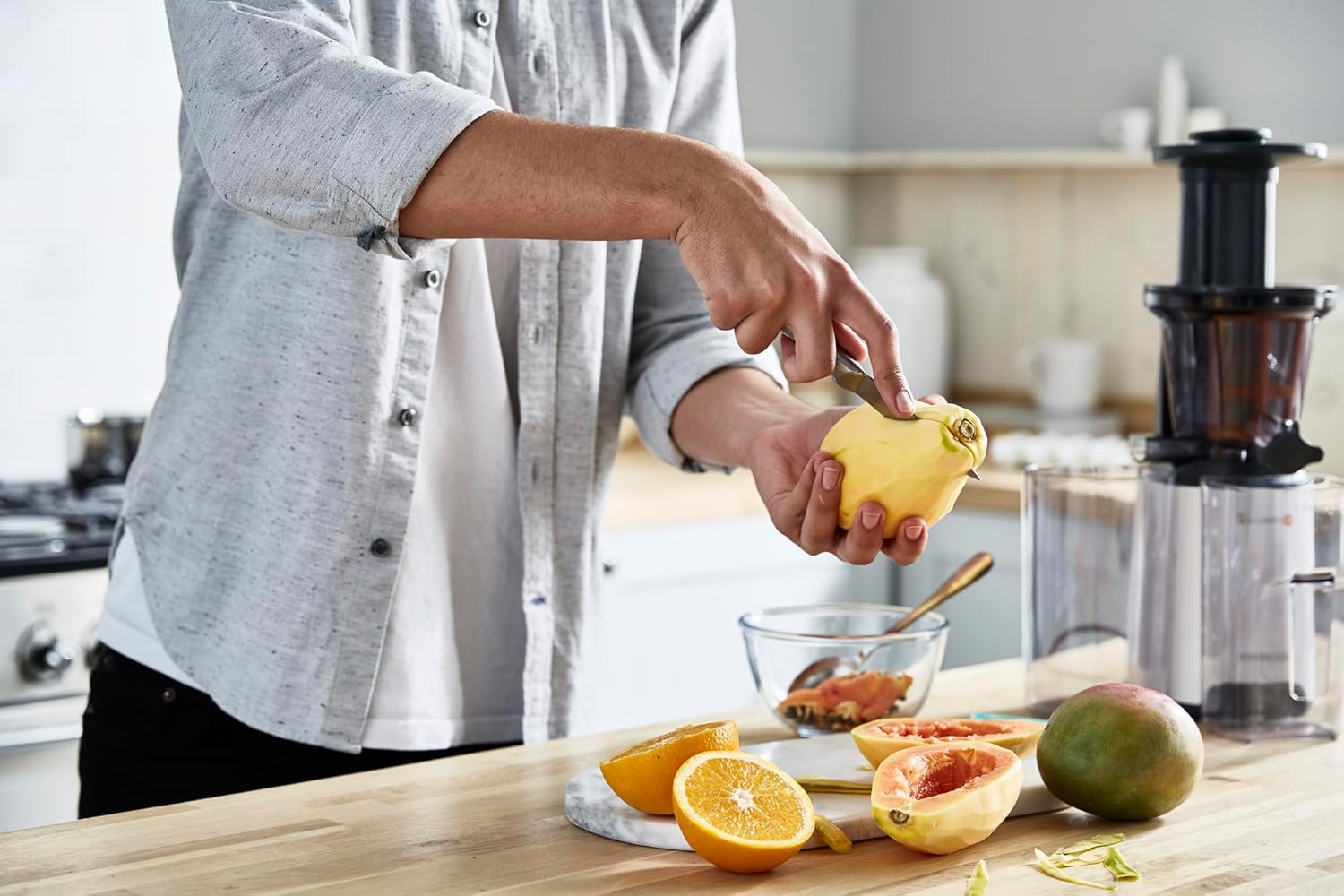 Thumbnail 5 de Kenwood JMP400WH PureJuice: Estrattore di succo a freddo con passino, 1,3 L di polpa e 1 L di succo