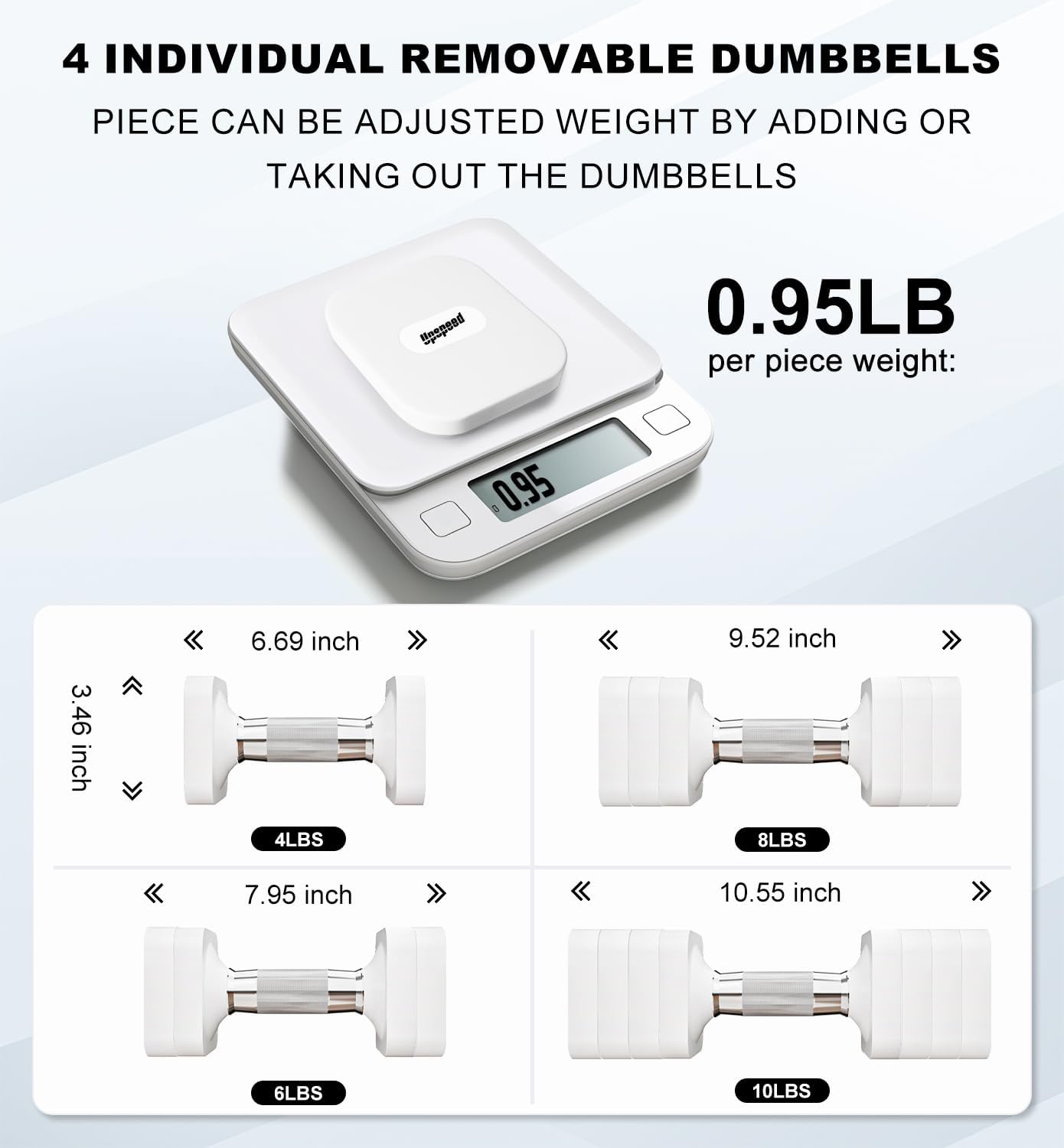 Thumbnail 6 de Adjustable Dumbbell Set 50LB for Home Gym ๐