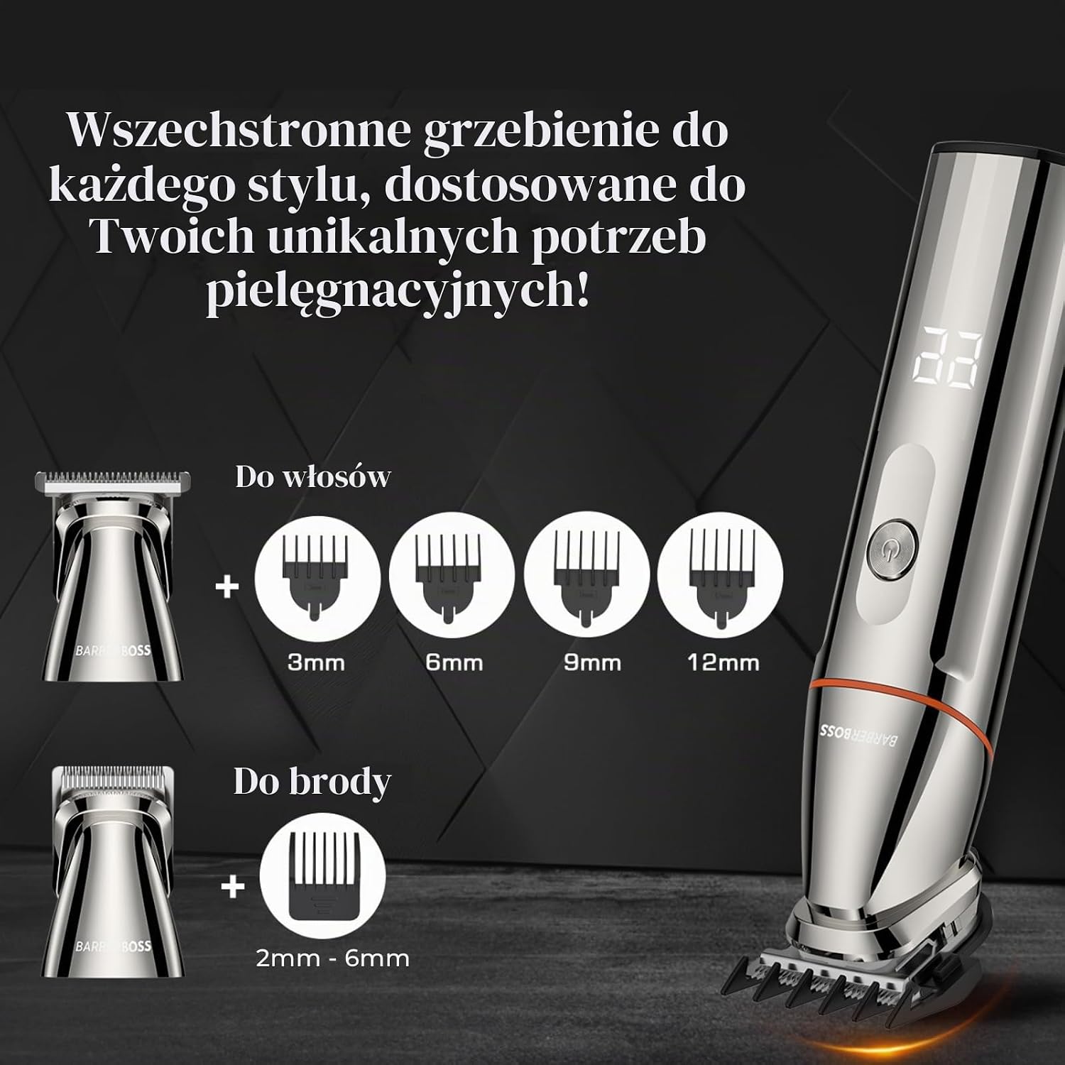 Thumbnail 2 de BarberBoss QR-6010 – trymer 5 w 1 z ostrzami ze stali nierdzewnej