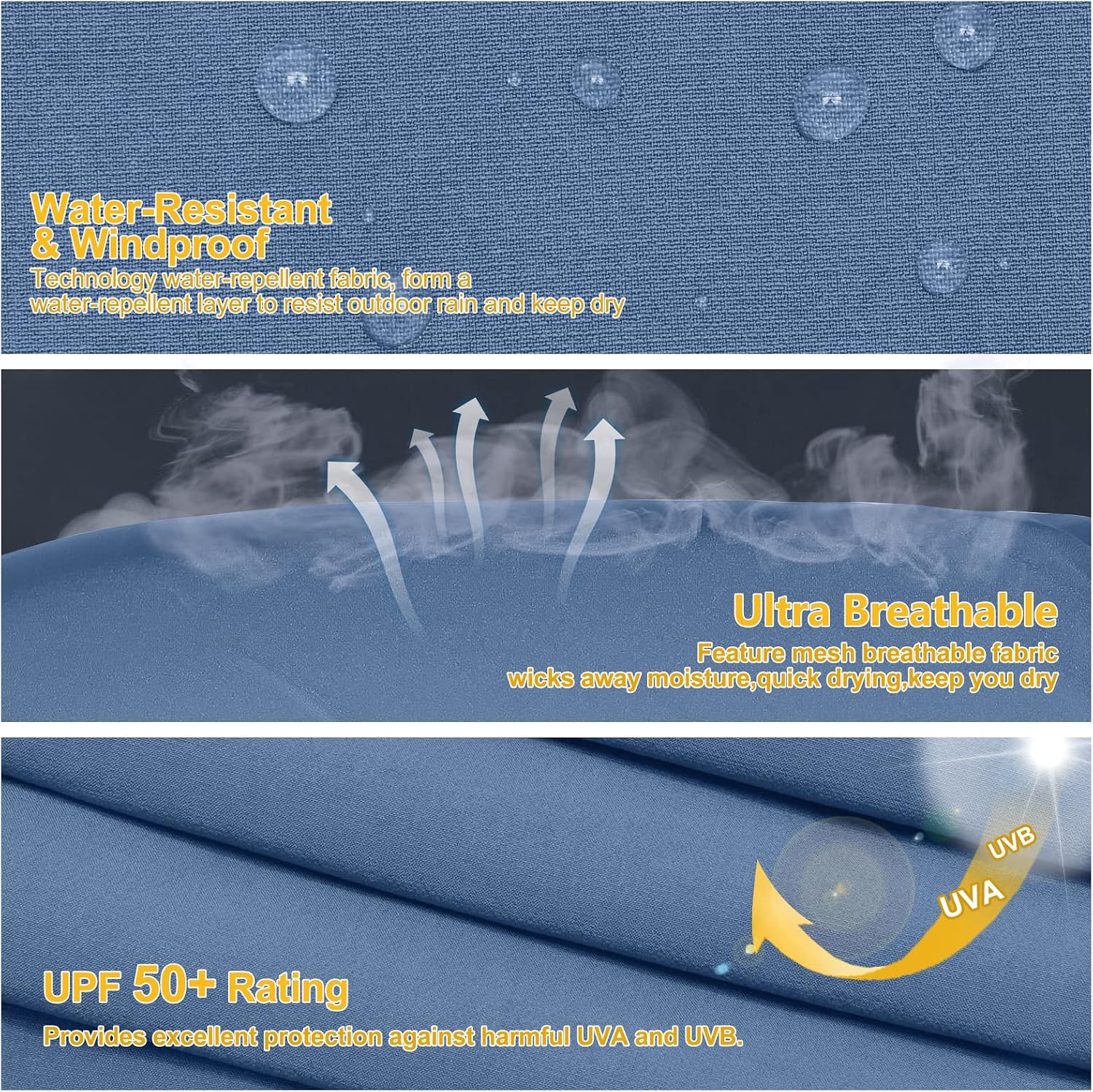 Detalle de MOCOLY Pantalon Randonnée Femme Léger à Séchage Rapide et Imperméable – Poches zippées et UPF 50