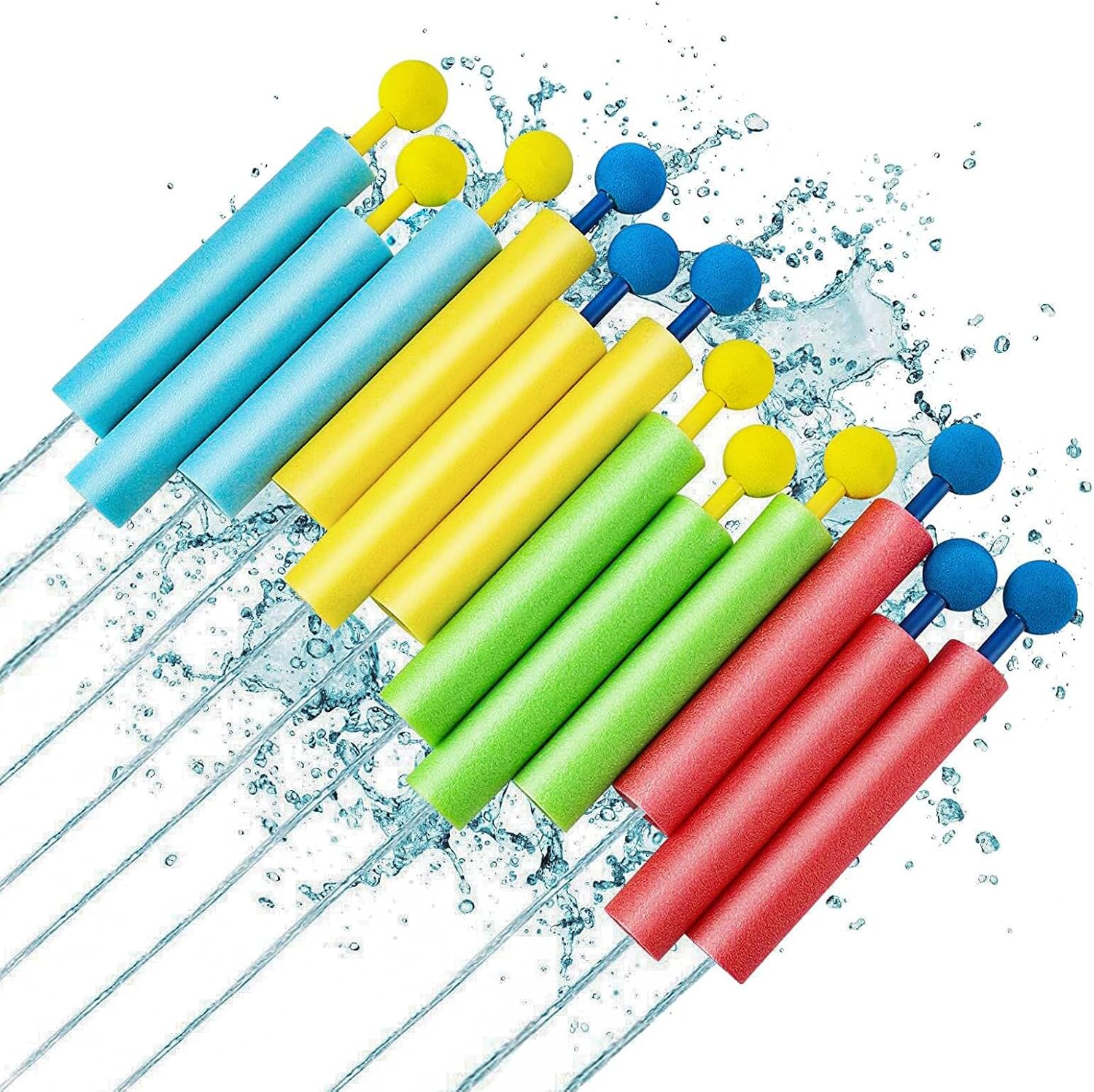 Detalle de Lehoo Castle Water Pistols for Kids – 12-Pack Foam Water Squirters for Summer Fun