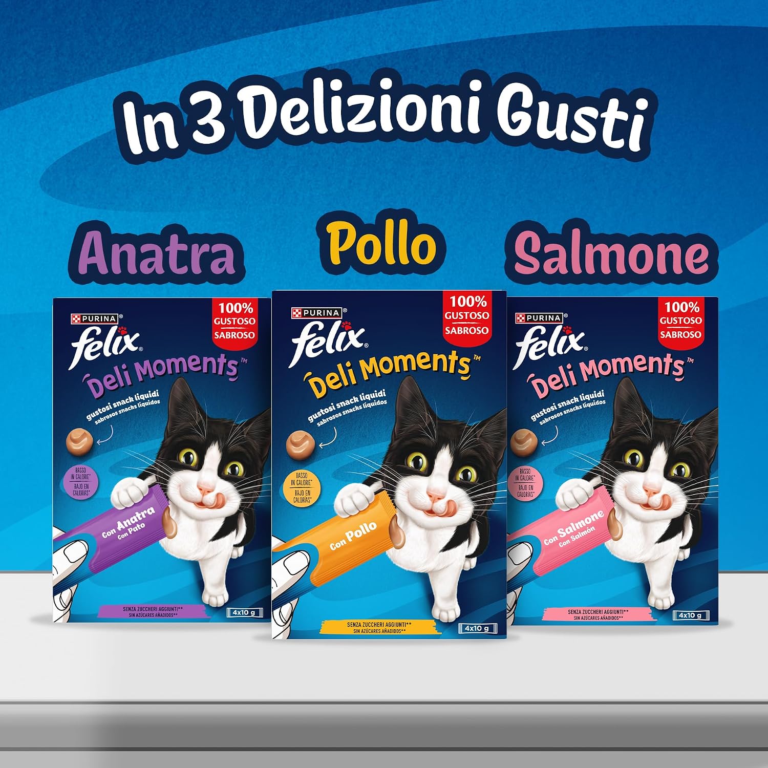 Thumbnail 5 de Felix Deli Moments Snack Liquidi per Gatti Adulti con Salmone – 44 confezioni da 10 g