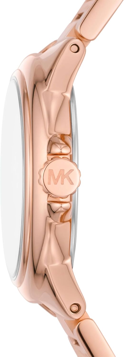 Detalle de Michael Kors Camille pour Femme — Montre chronographe 33 mm en acier inoxydable, bracelet Or Rose