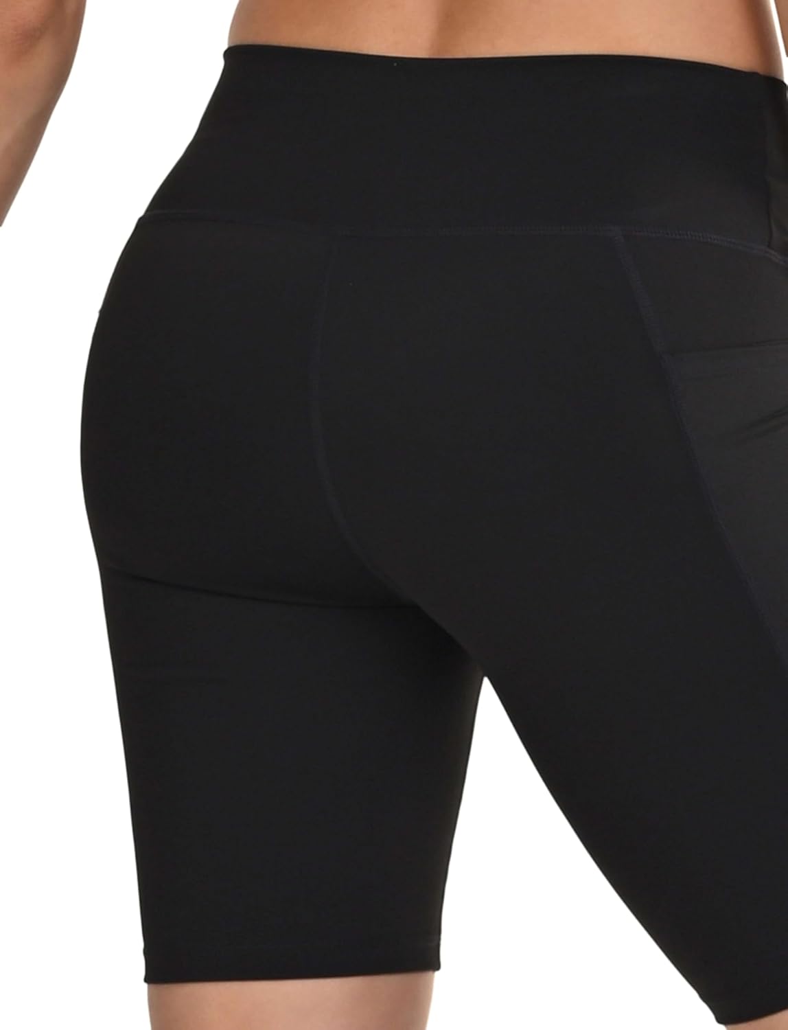 Detalle de TCA Pantaloncini da Yoga a Vita Alta da Donna – Pantaloncini Biker Morbidissimi con Controllo Pancia e 2 Tasche Laterali