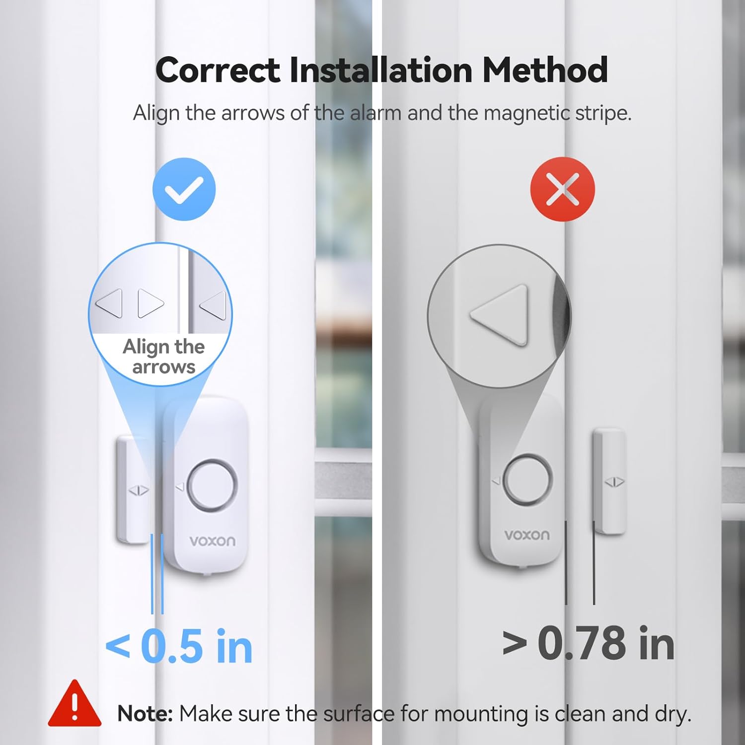 Thumbnail 4 de VOXON Wireless Door and Window Alarm Sensor 2-Pack (100dB) for Home, Shop & Kids Safety