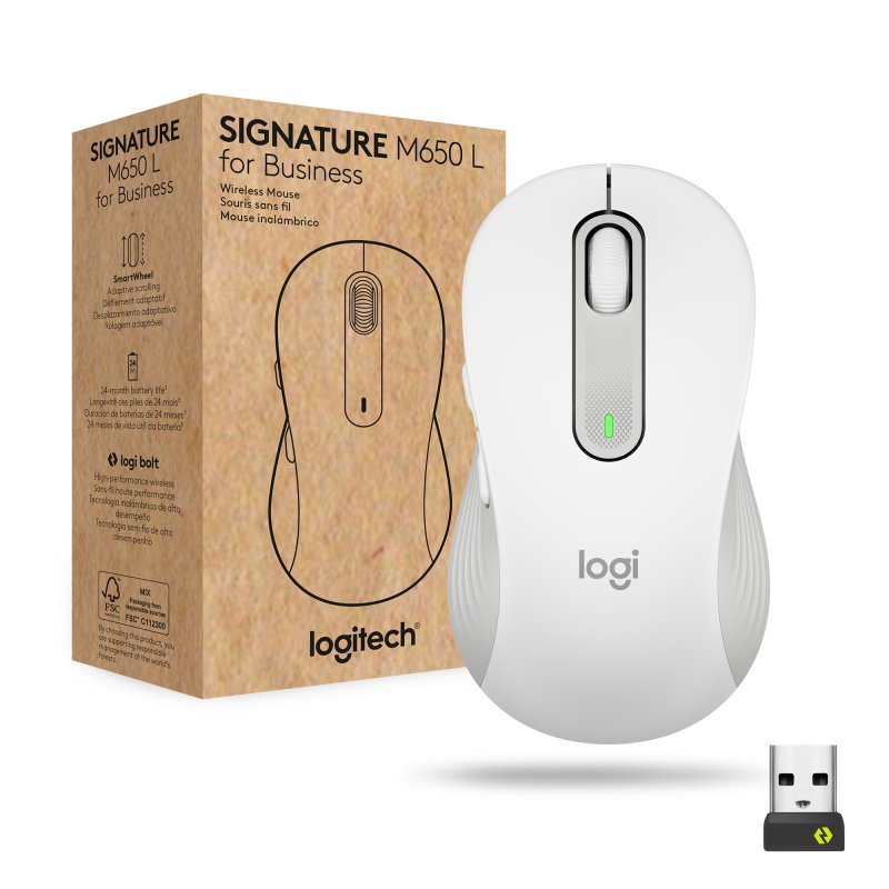 Thumbnail 3 de Logitech Signature M650 for Business: ratón inalámbrico 4000 DPI en blanco para empresa