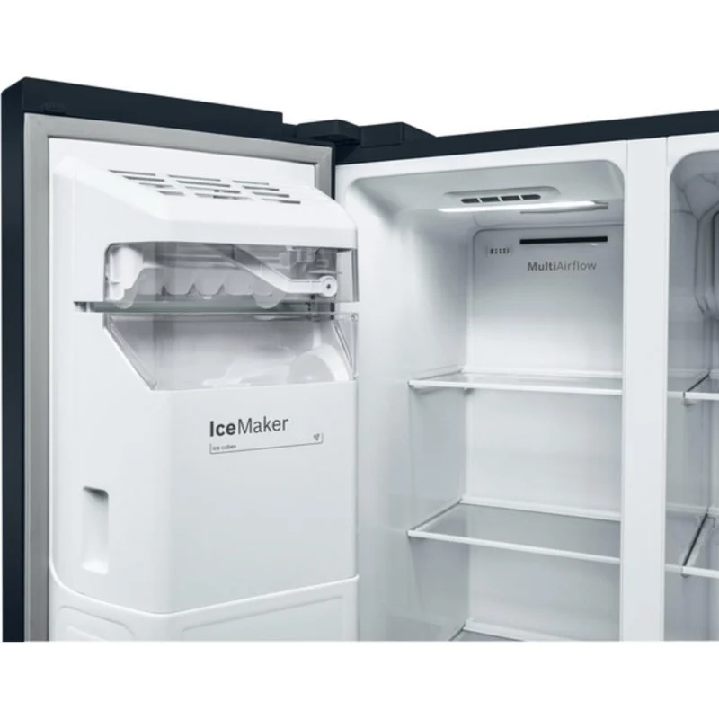 Detalle 2 de Bosch KAD93ABEP: Frigorífico americano No Frost de 562 L en negro vidrio con dispensador de hielo