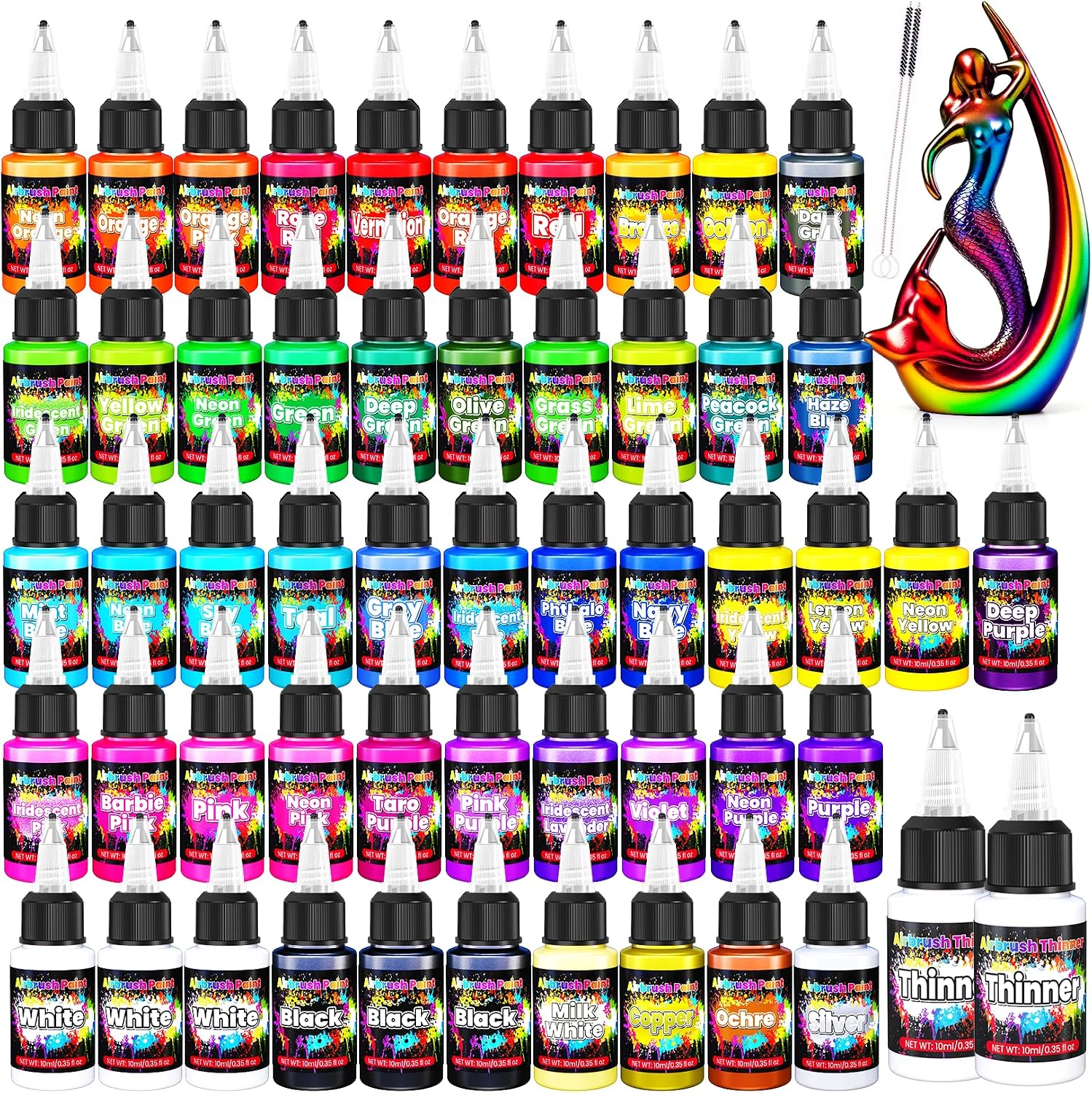 Thumbnail 6 de ERCorArt 33-Color Acrylic Airbrush Paint Set with Primers and Thinners