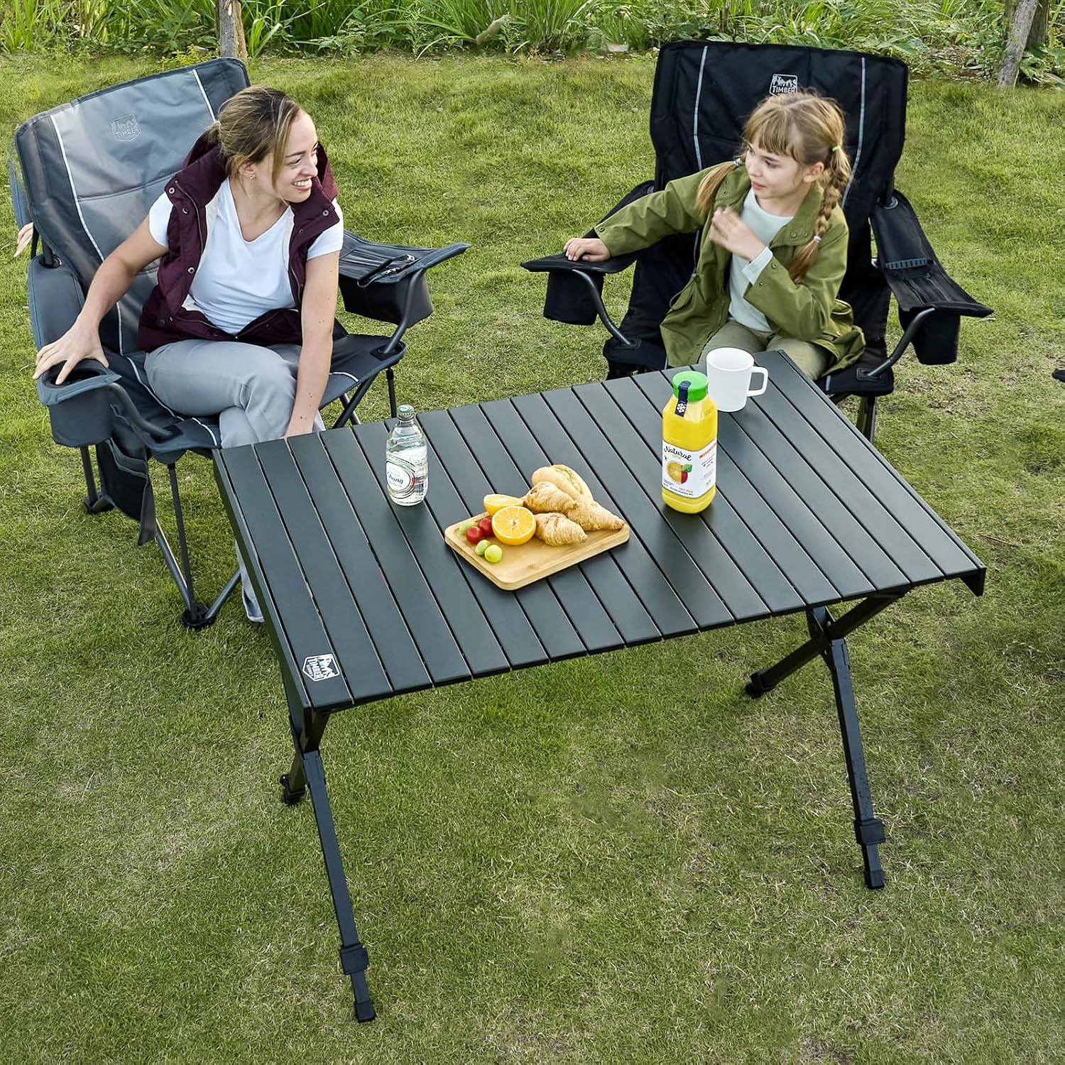 Thumbnail 6 de TIMBER RIDGE Campingtisch klappbar & höhenverstellbar, Aluminium (108 x 71 cm) – schwarz mit Tasche