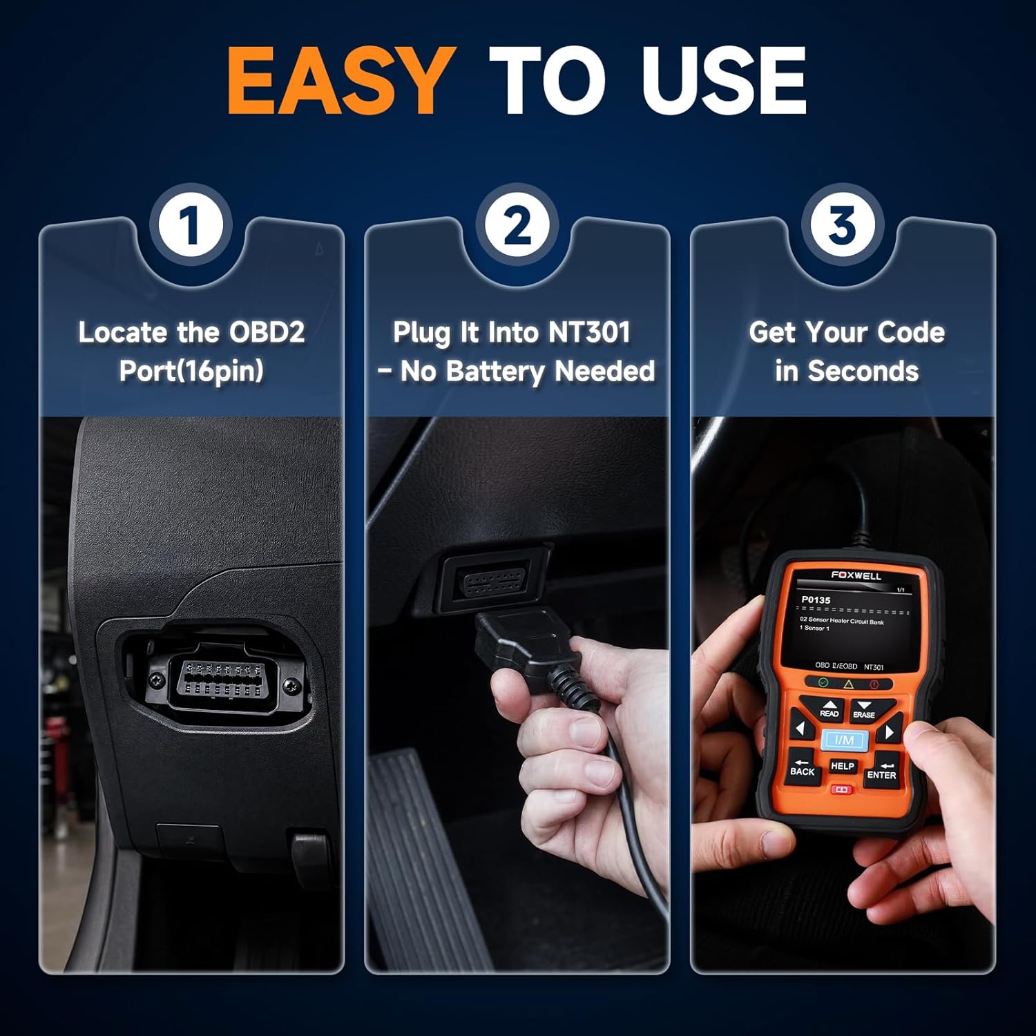 Thumbnail 5 de FOXWELL NT301 OBD2 Scanner with Live Data