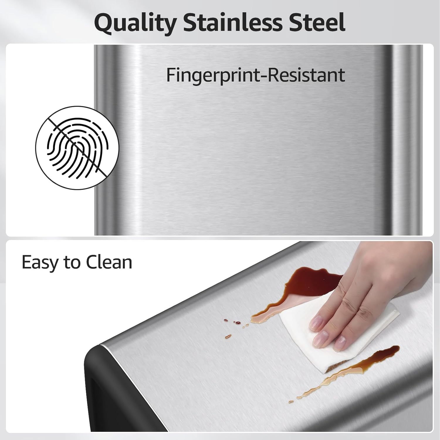 Thumbnail 3 de Mbillion Offener Mülleimer 9L aus Edelstahl – schlankes, fingerabdruckresistentes Design für Bad & Büro