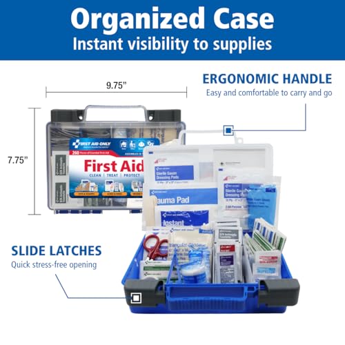 Detalle de First Aid Only 91248 OSHA-Compliant First Aid Kit — All-Purpose 50-Person Emergency Kit (260 Pieces)