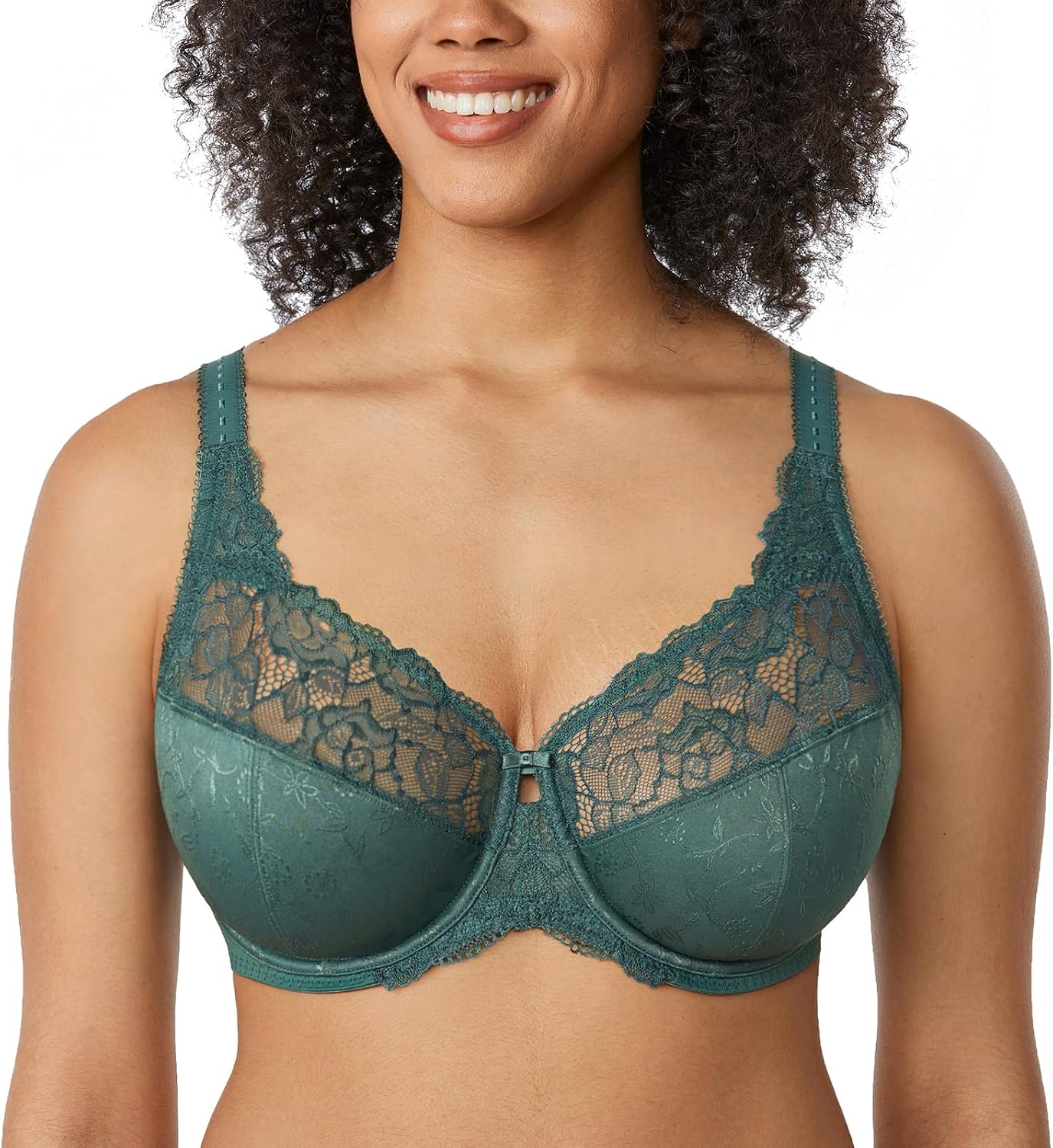 Detalle de DELIMIRA Femme soutien-gorge grande taille minimiseur avec armatures et dentelle non rembourré