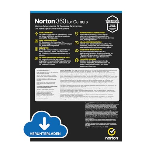 Detalle de Norton 360 for Gamers 2026 – 3 Geräte, 1 Jahr, automatisierte Verlängerung