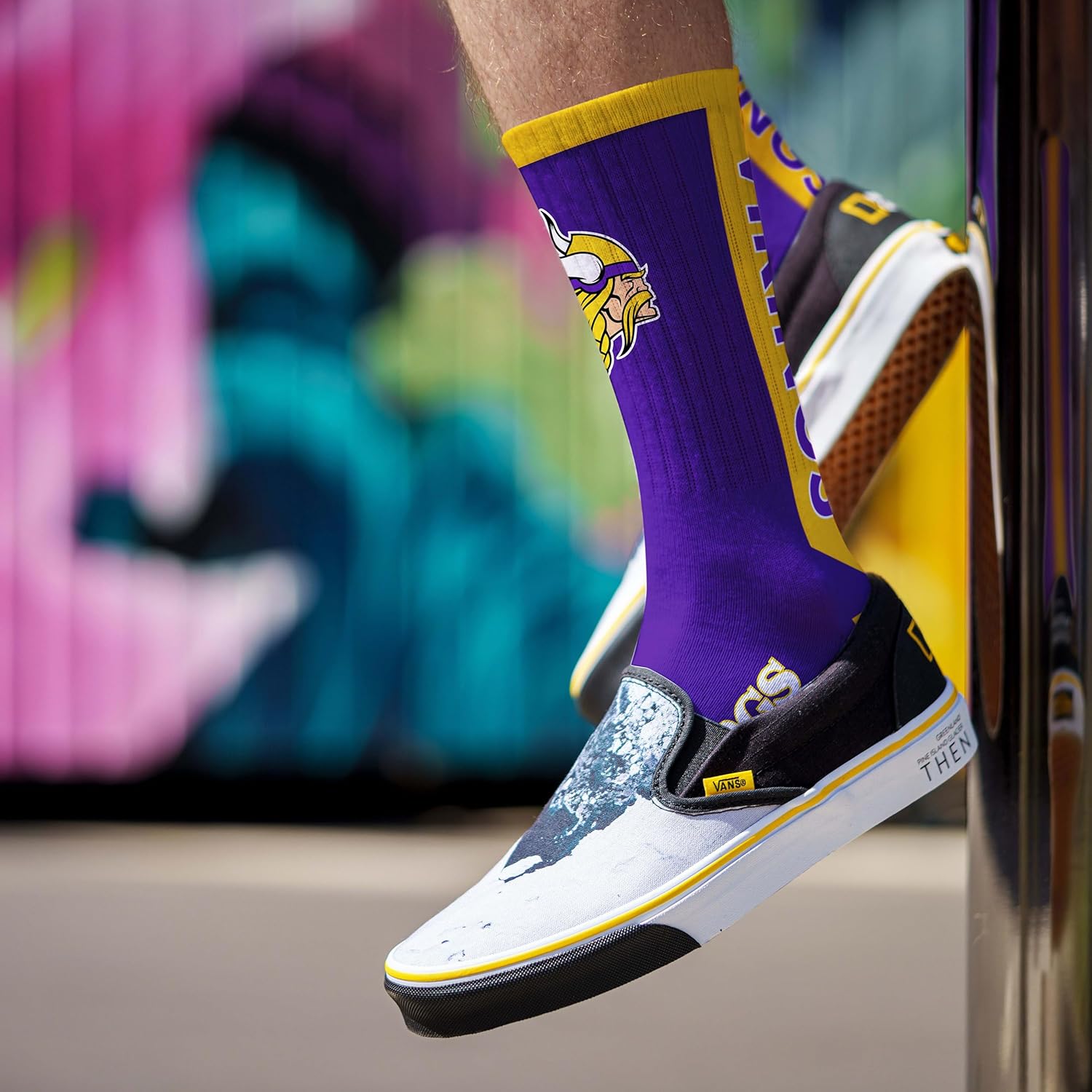 Detalle de For Bare Feet NFL MVP Crew Sock (Unisex) – Minnesota Vikings, Medium