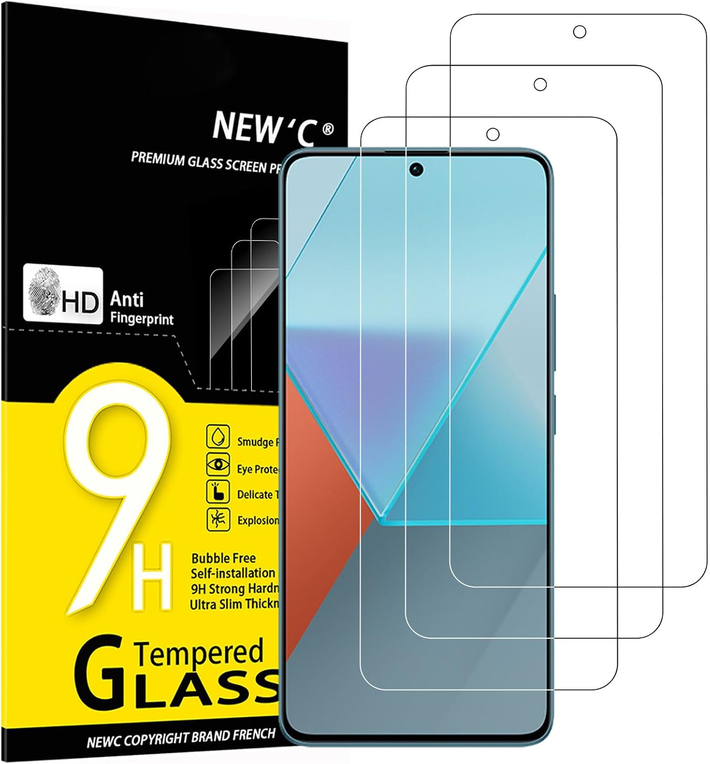 Detalle de NEW'C Vetro temperato per Xiaomi Redmi Note 13 Pro 5G, 9H