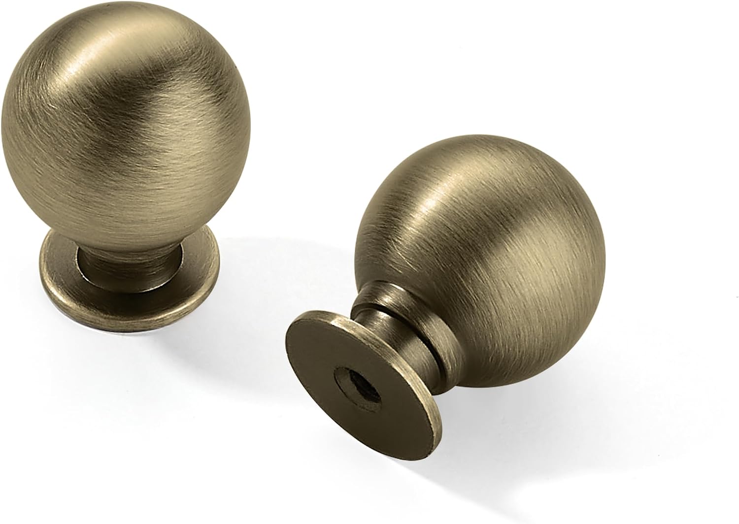 Detalle de CABDM Vintage Ball Cabinet Knobs, 10-Pack, 1-Inch Brushed Antique Brass