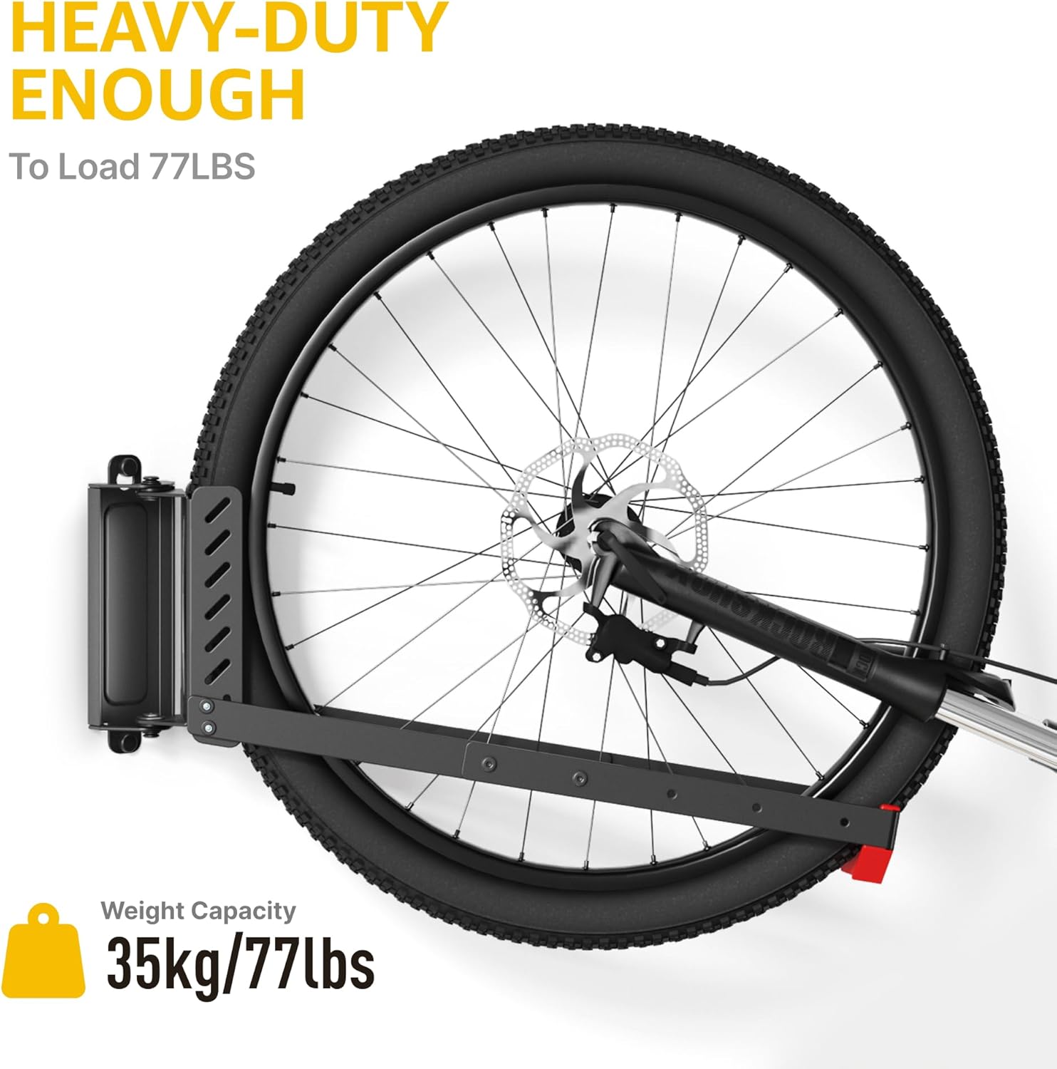 Thumbnail 6 de monTEK Swivel Bike Wall Mount (No Heavy Lifting Required) – Bike Hanger for Garage, Holds Up to 77 lbs, 2 Pack
