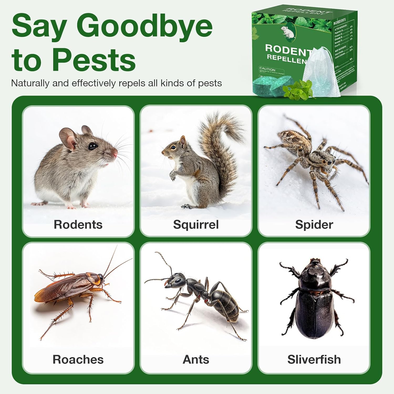 Detalle de tenerolike QSQ Peppermint Rodent Repellent Balls, 36-Pack, Indoor/Outdoor