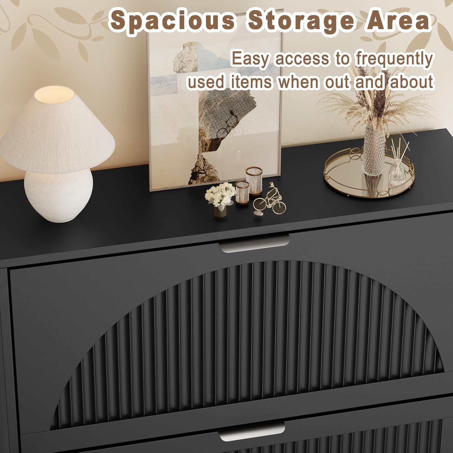 Detalle de IAISRO Shoe Storage Cabinet, 9.3-Inch Deep
