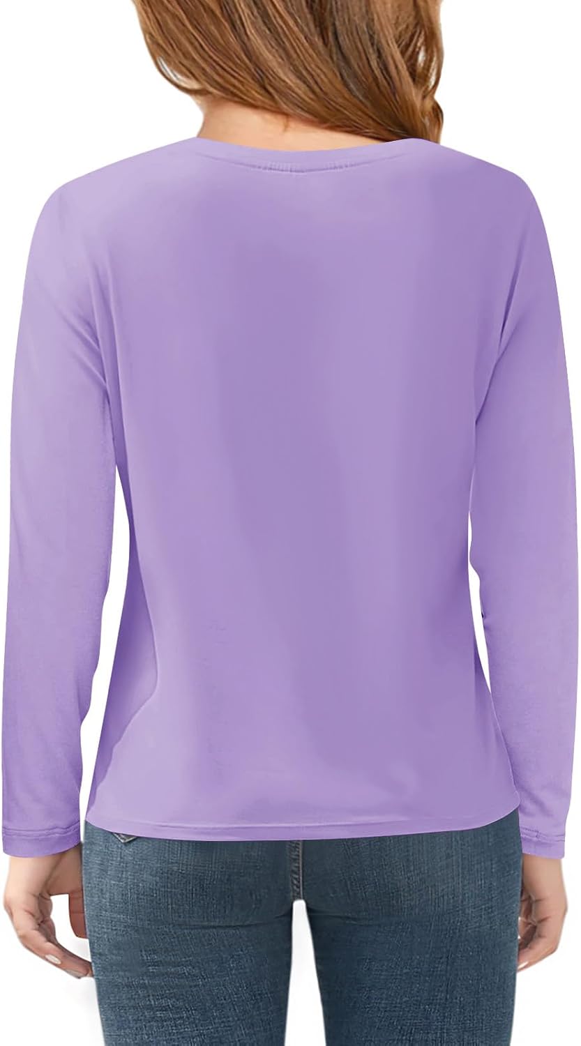 Detalle 2 de Haloumoning meisjesshirt met lange mouwen, ronde hals en effen look