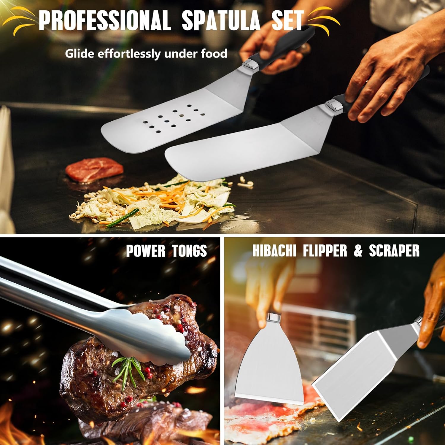 Detalle de RINPIR 33-Piece Griddle Accessories Kit for Blackstone and Flat Top Grills